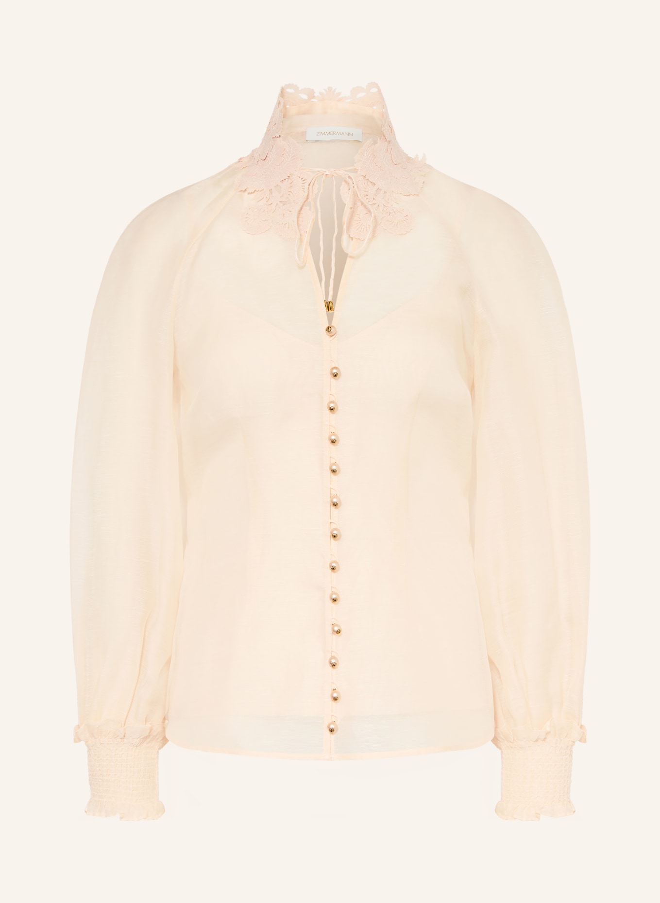 ZIMMERMANN REBELLION blouse with linen: LIGHT ORANGE