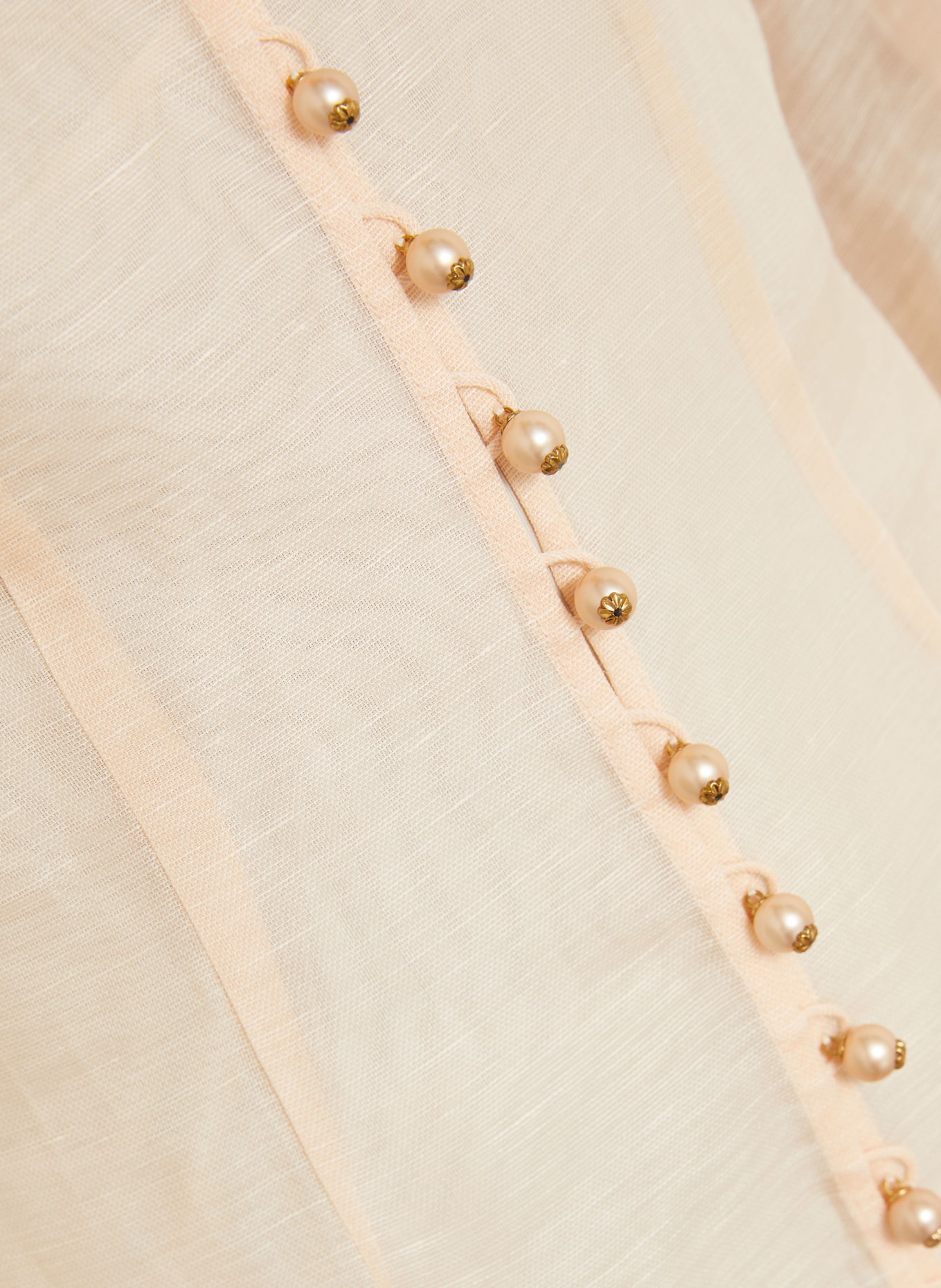 ZIMMERMANN REBELLION blouse with linen: LIGHT ORANGE