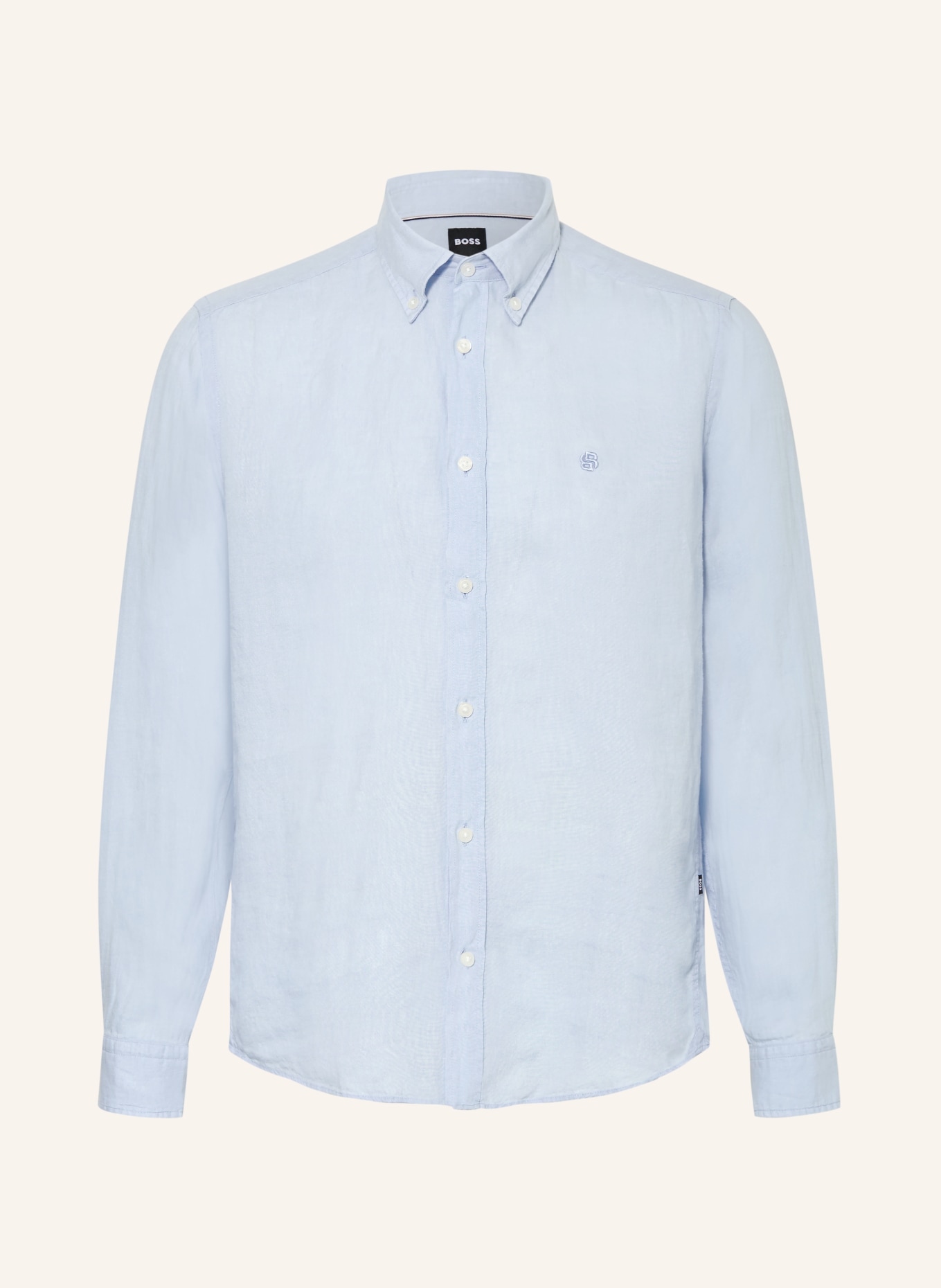 BOSS Leinenhemd LIAM Regular Fit: HELLBLAU