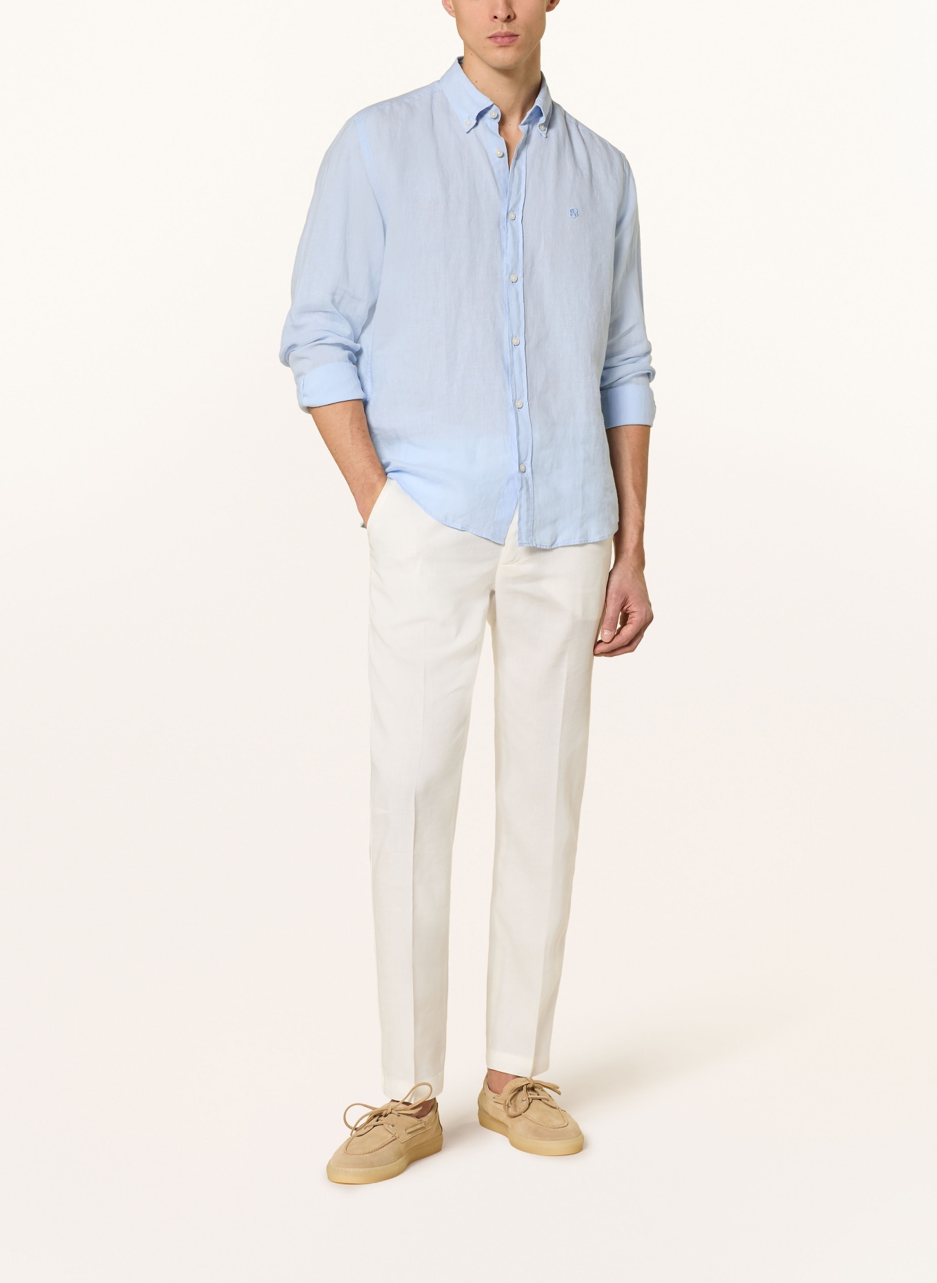 BOSS Leinenhemd LIAM Regular Fit: HELLBLAU