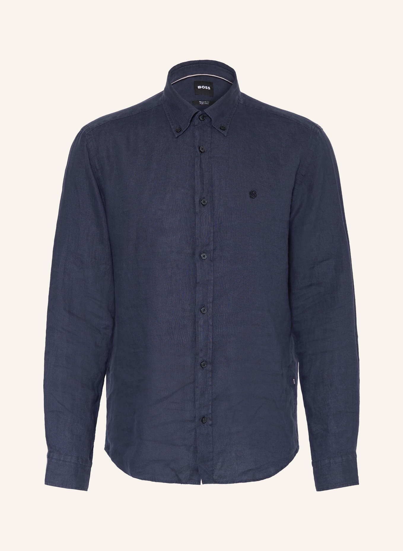 BOSS Leinenhemd LIAM Regular Fit: DUNKELBLAU