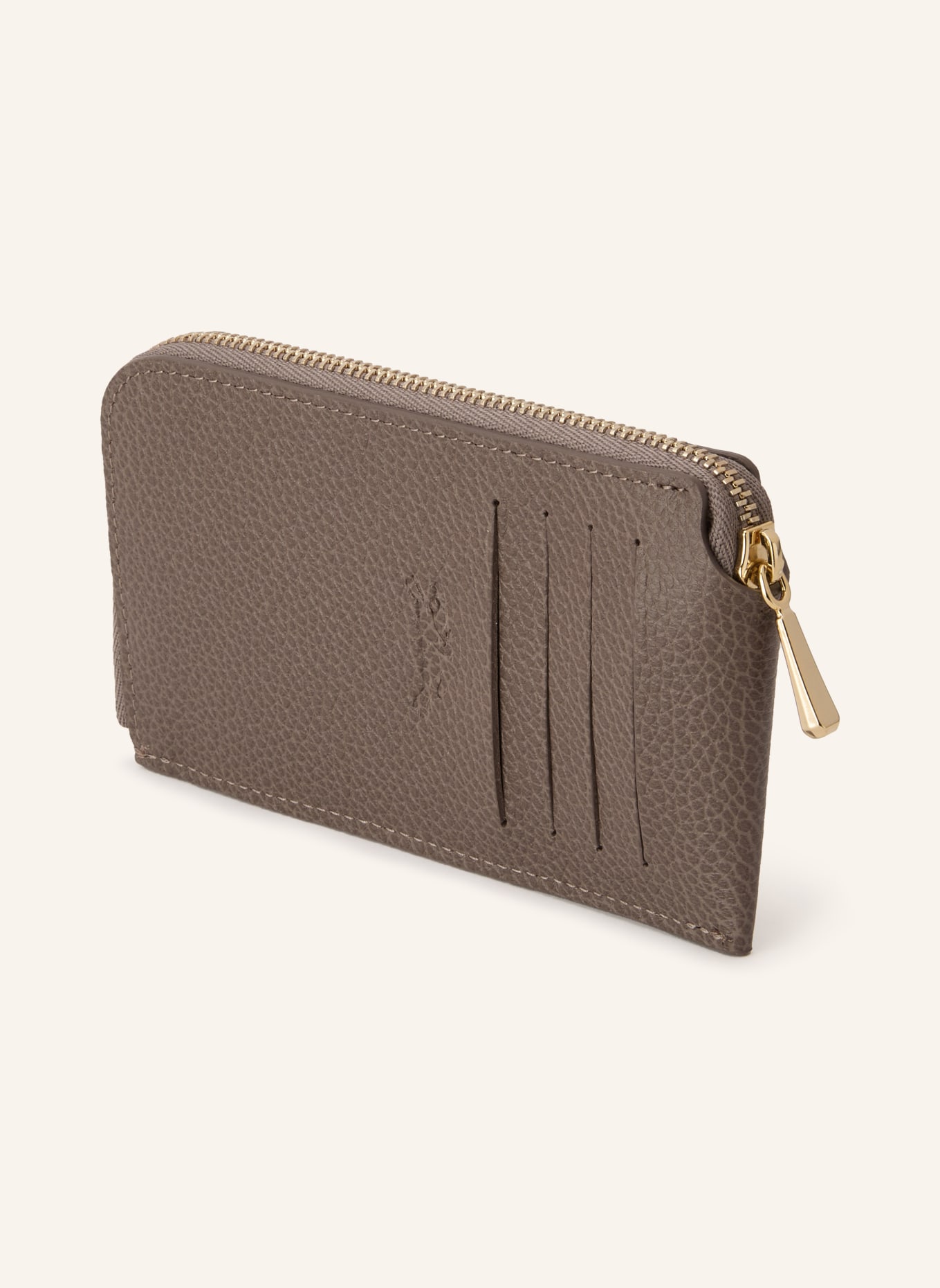 LONGCHAMP Geldbörse: TAUPE / GOLD