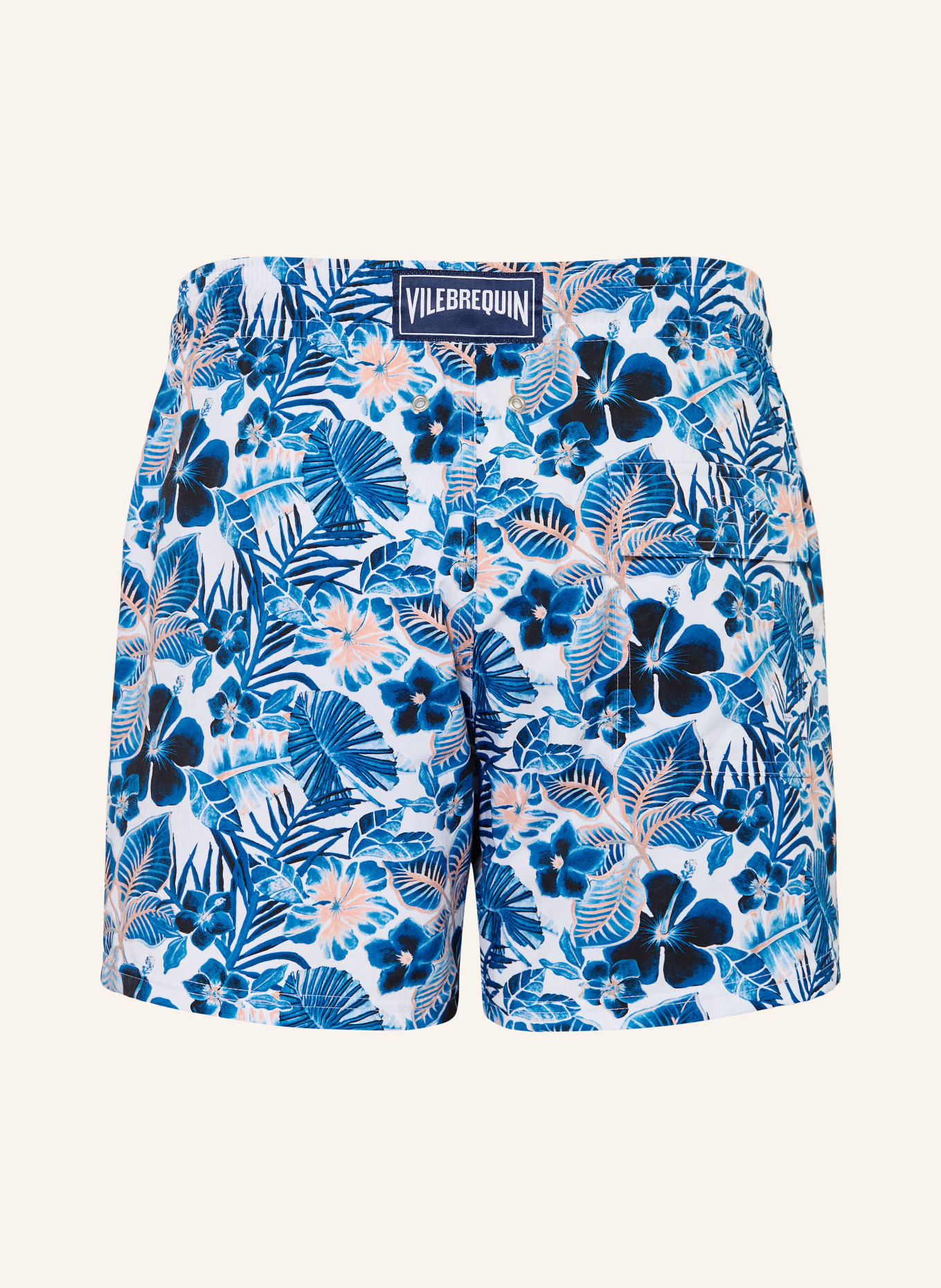 VILEBREQUIN Badeshorts ISLAND FLOWER MOORISE: BLAU / HELLBLAU / WEISS