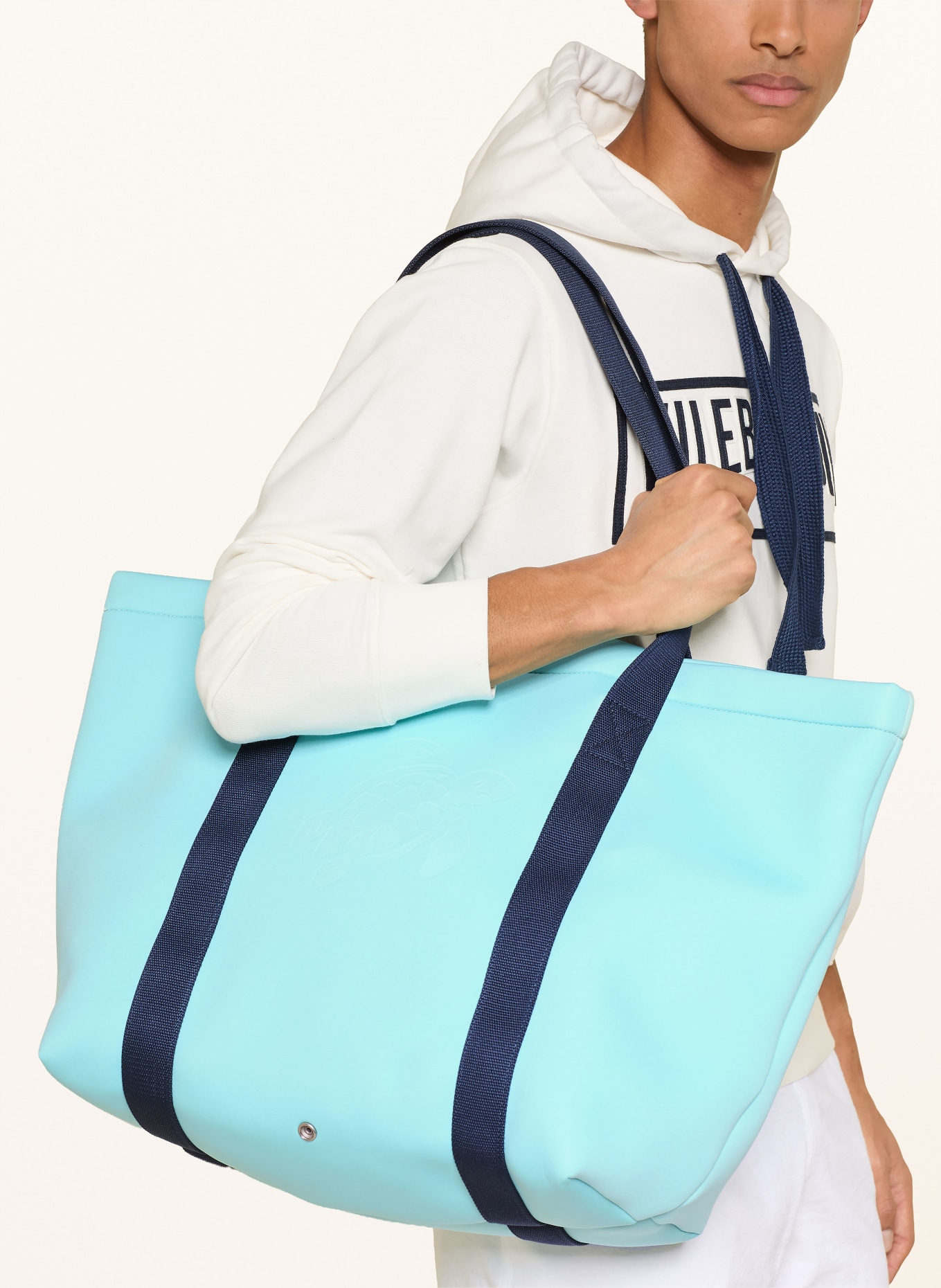 VILEBREQUIN strandtas: TURQUOISE / DONKERBLAUW