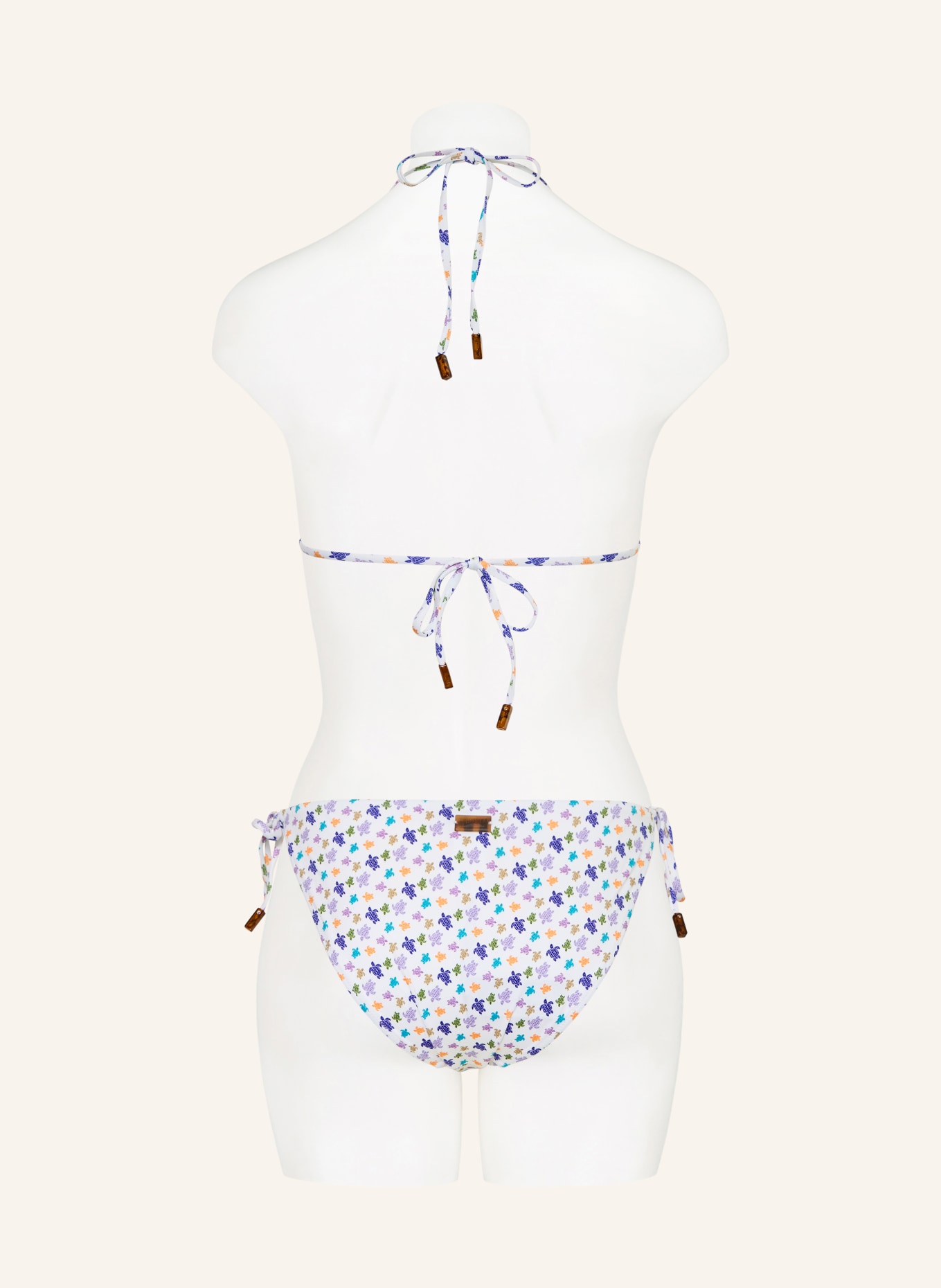 VILEBREQUIN Haut de bikini triangle MICRO FLEUR: BLANC / LILAS CLAIR / BLEU