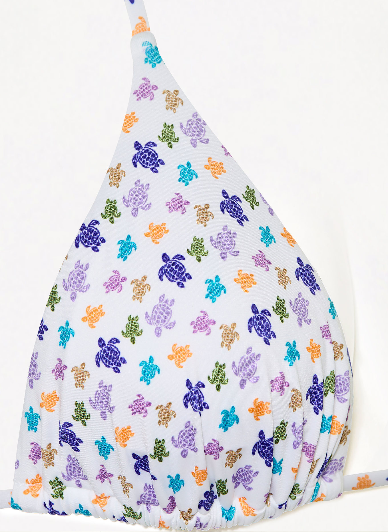 VILEBREQUIN Haut de bikini triangle MICRO FLEUR: BLANC / LILAS CLAIR / BLEU