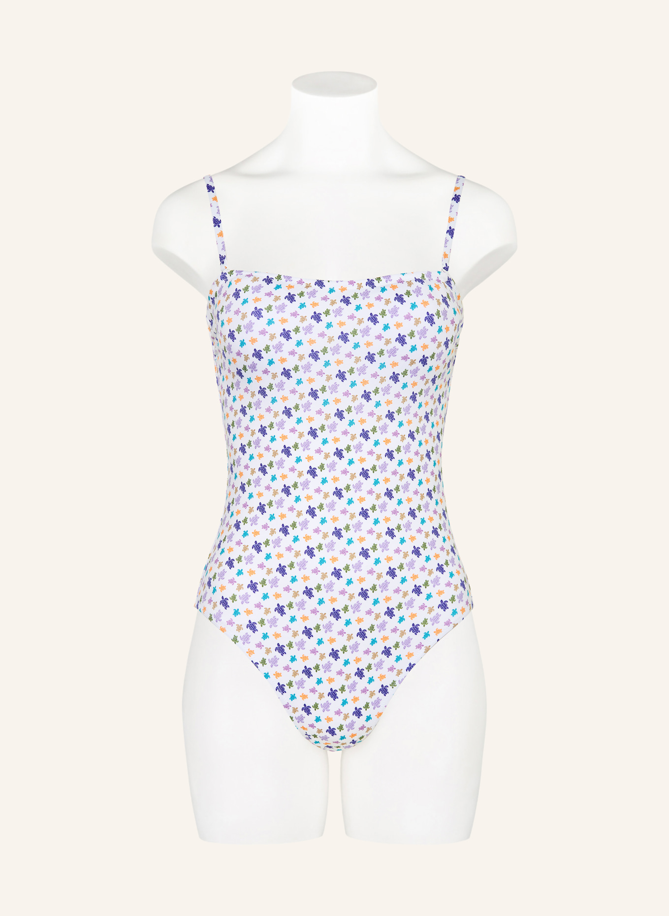 VILEBREQUIN Maillot de bain bandeau MICRO FACETTE: BLANC / LILAS CLAIR / BLEU