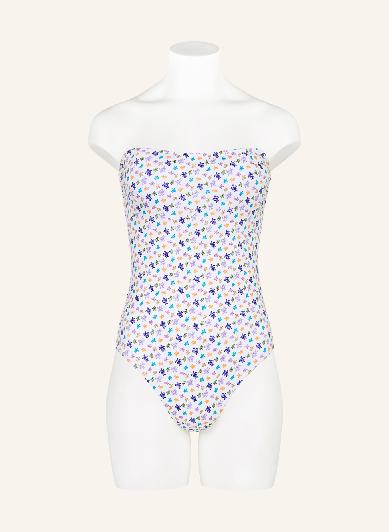 VILEBREQUIN Maillot de bain bandeau MICRO FACETTE: BLANC / LILAS CLAIR / BLEU