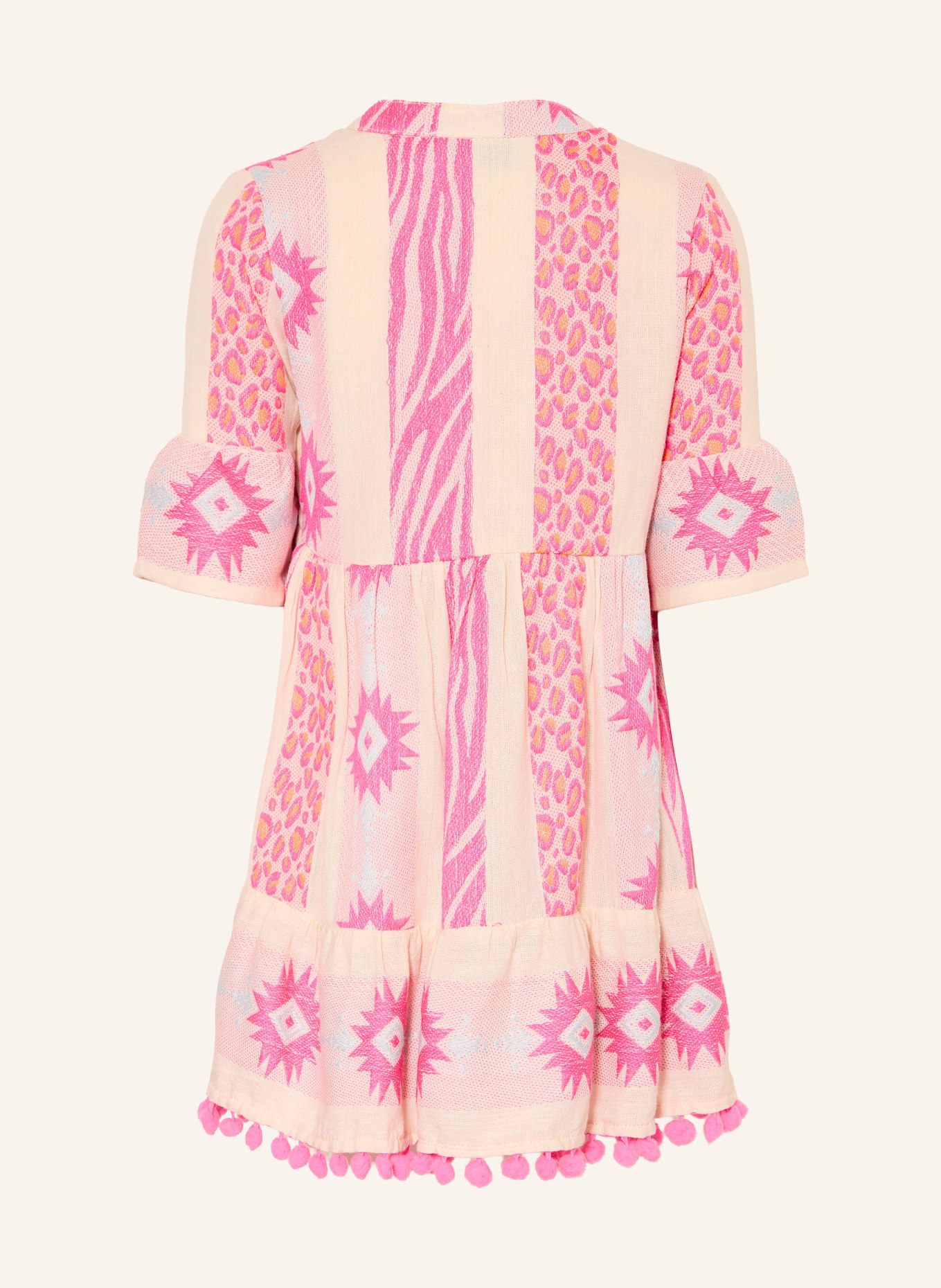 DANAMADE Kleid: BEIGE / NEONPINK / NEONORANGE