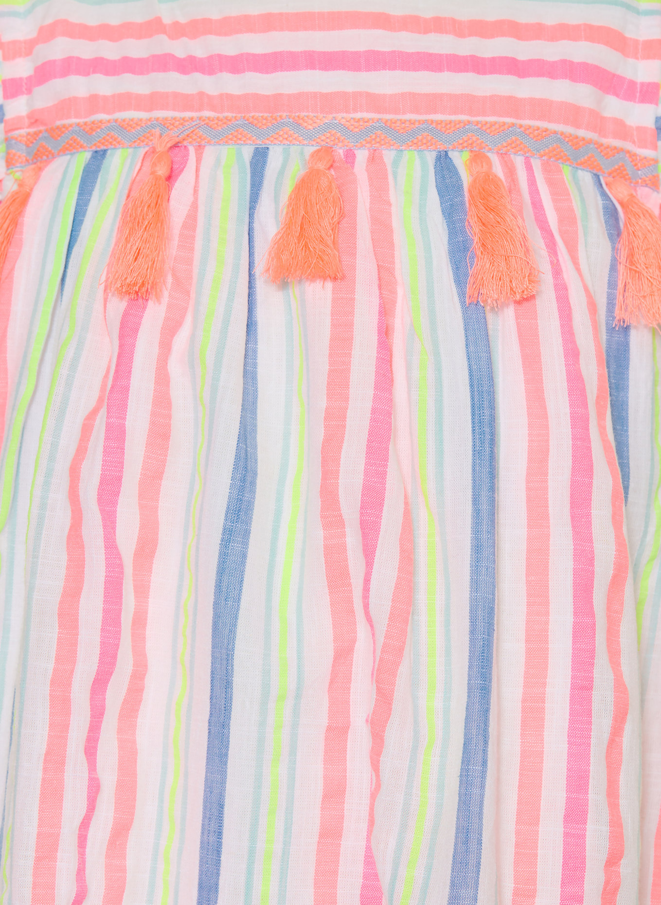 DANAMADE Kleid mit Volants: PINK / BLAU / WEISS