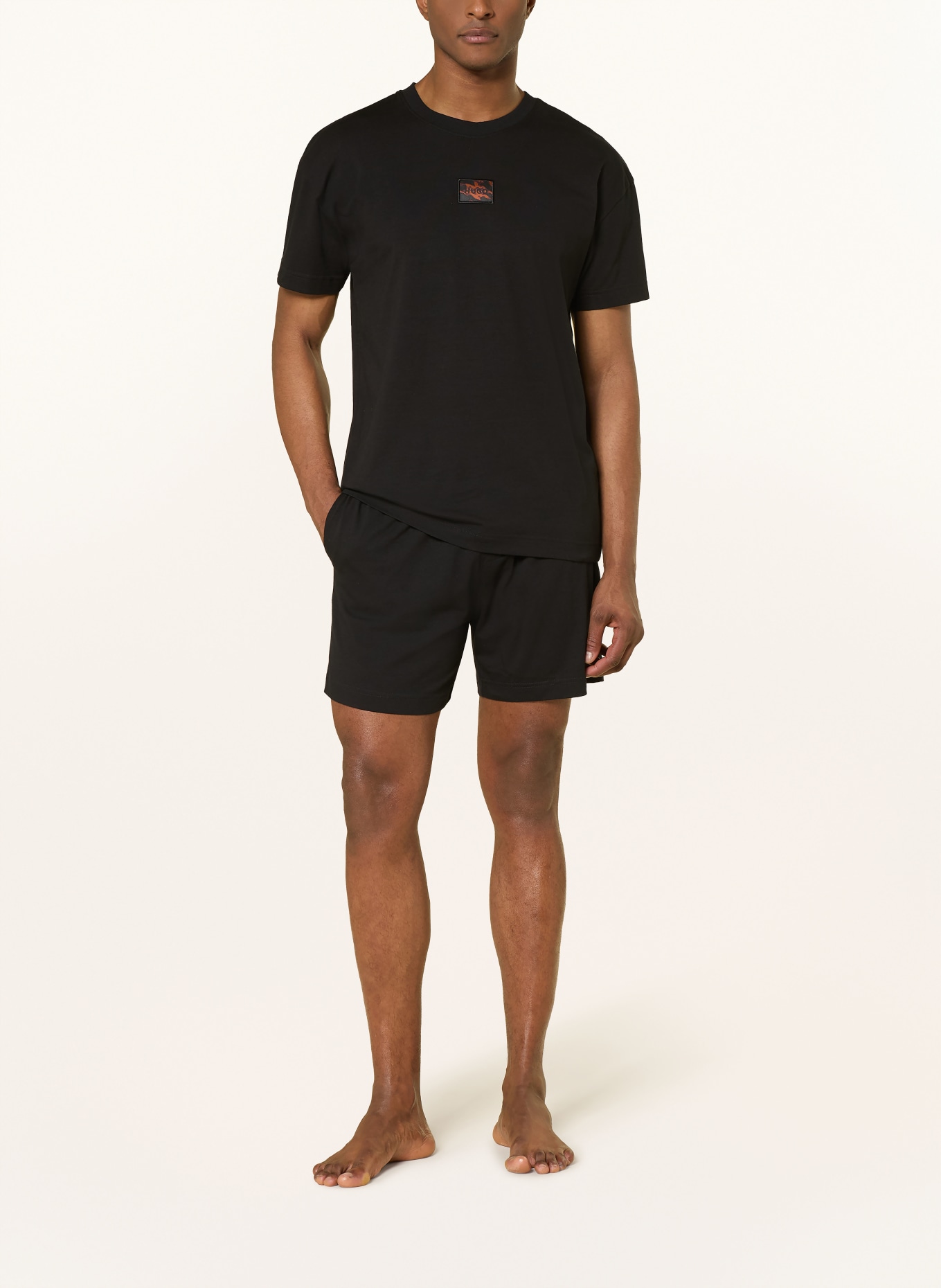HUGO Shorty-Schlafanzug GALAXY: SCHWARZ
