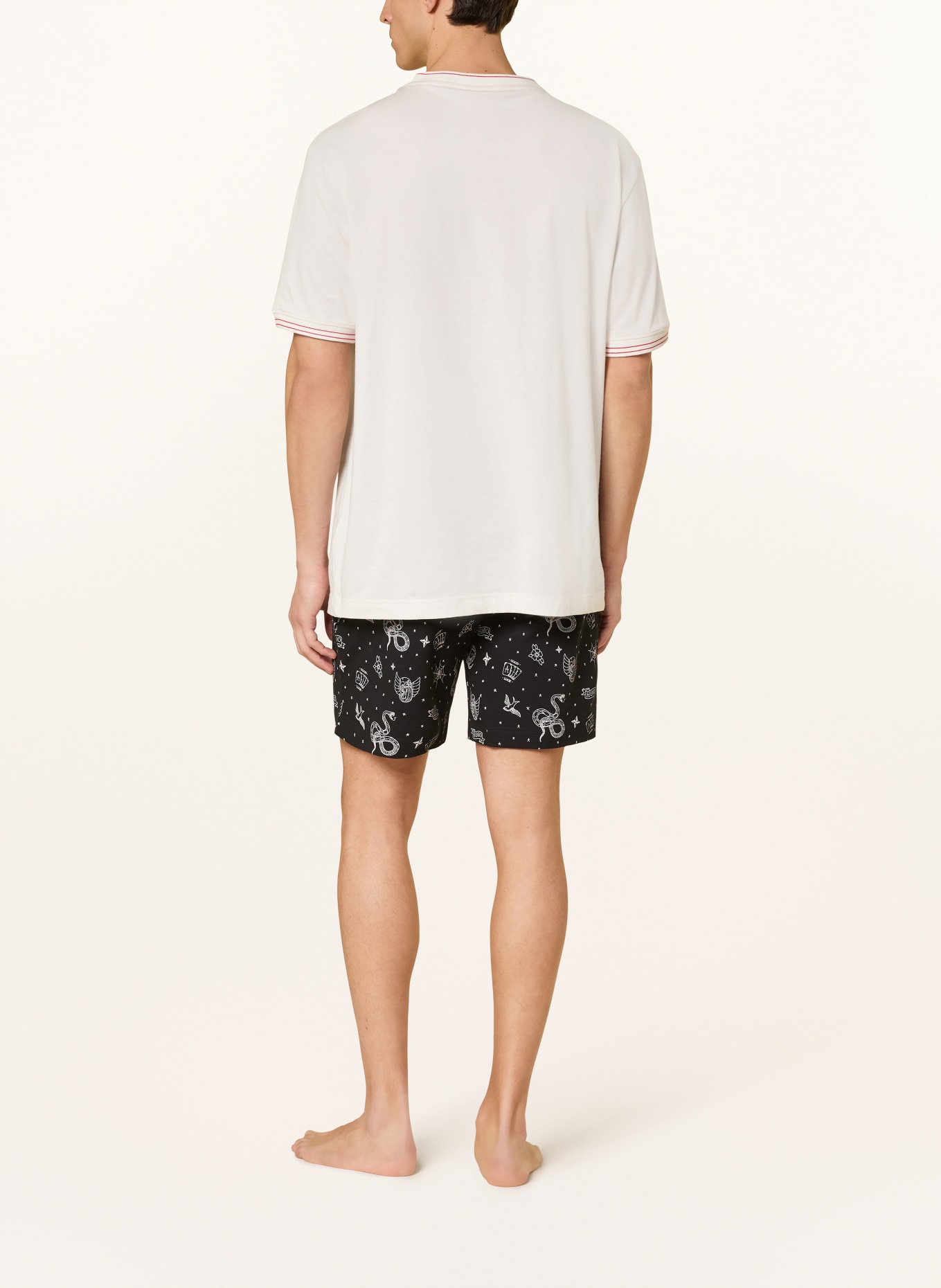 HUGO Spodenki do spania ROY: CZARNY / BIAŁY