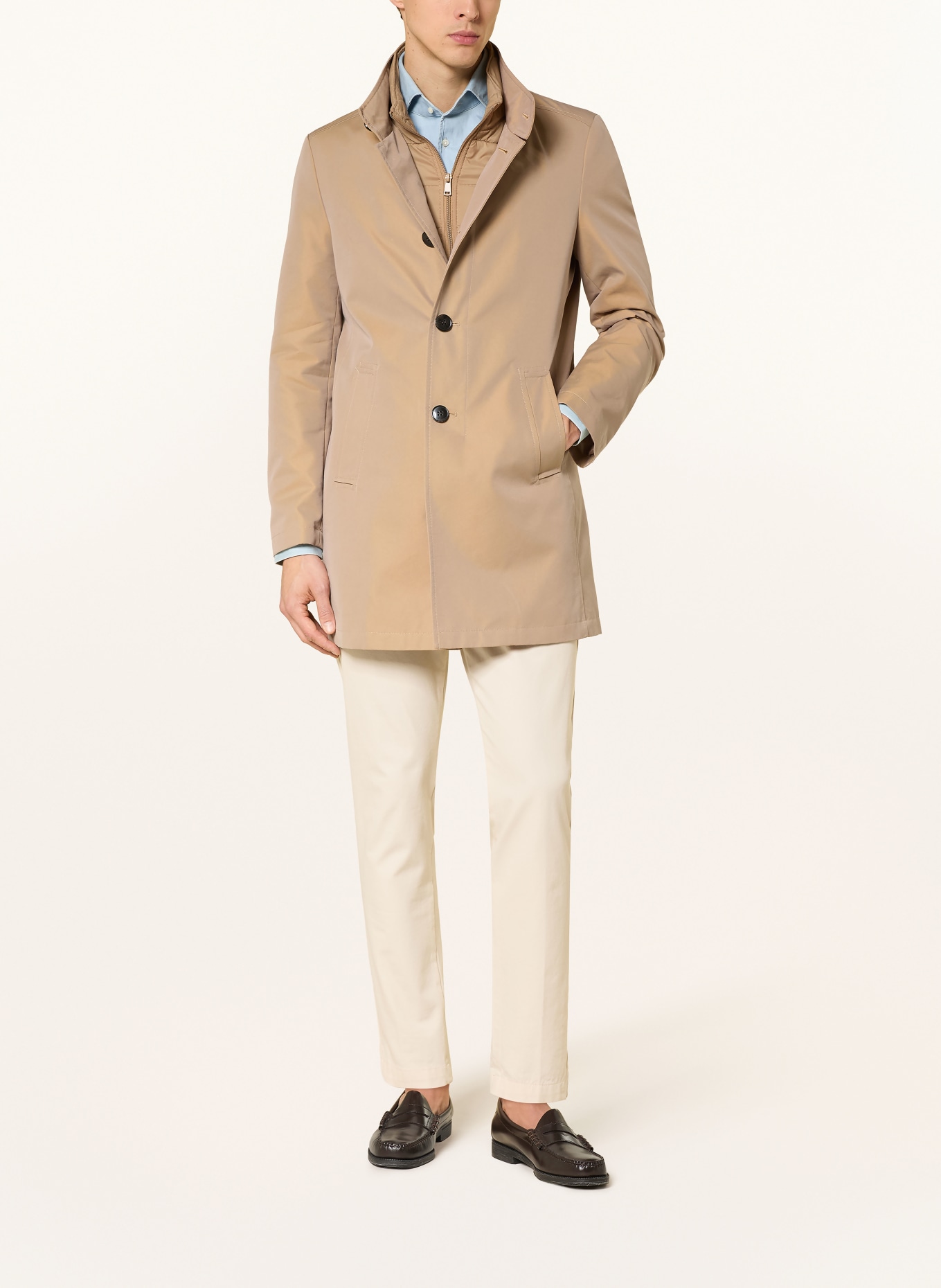 STROKESMAN'S Manteau FOREMAN avec cache amovible: BEIGE