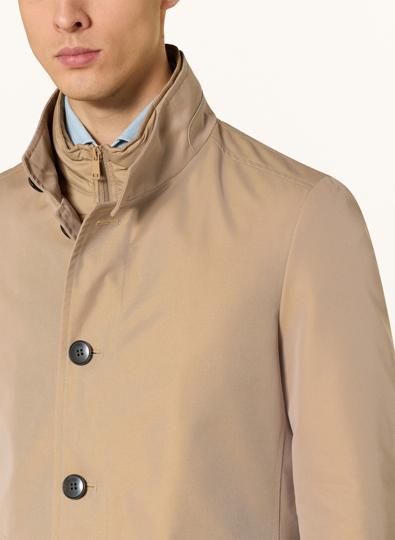 STROKESMAN'S Manteau FOREMAN avec cache amovible: BEIGE