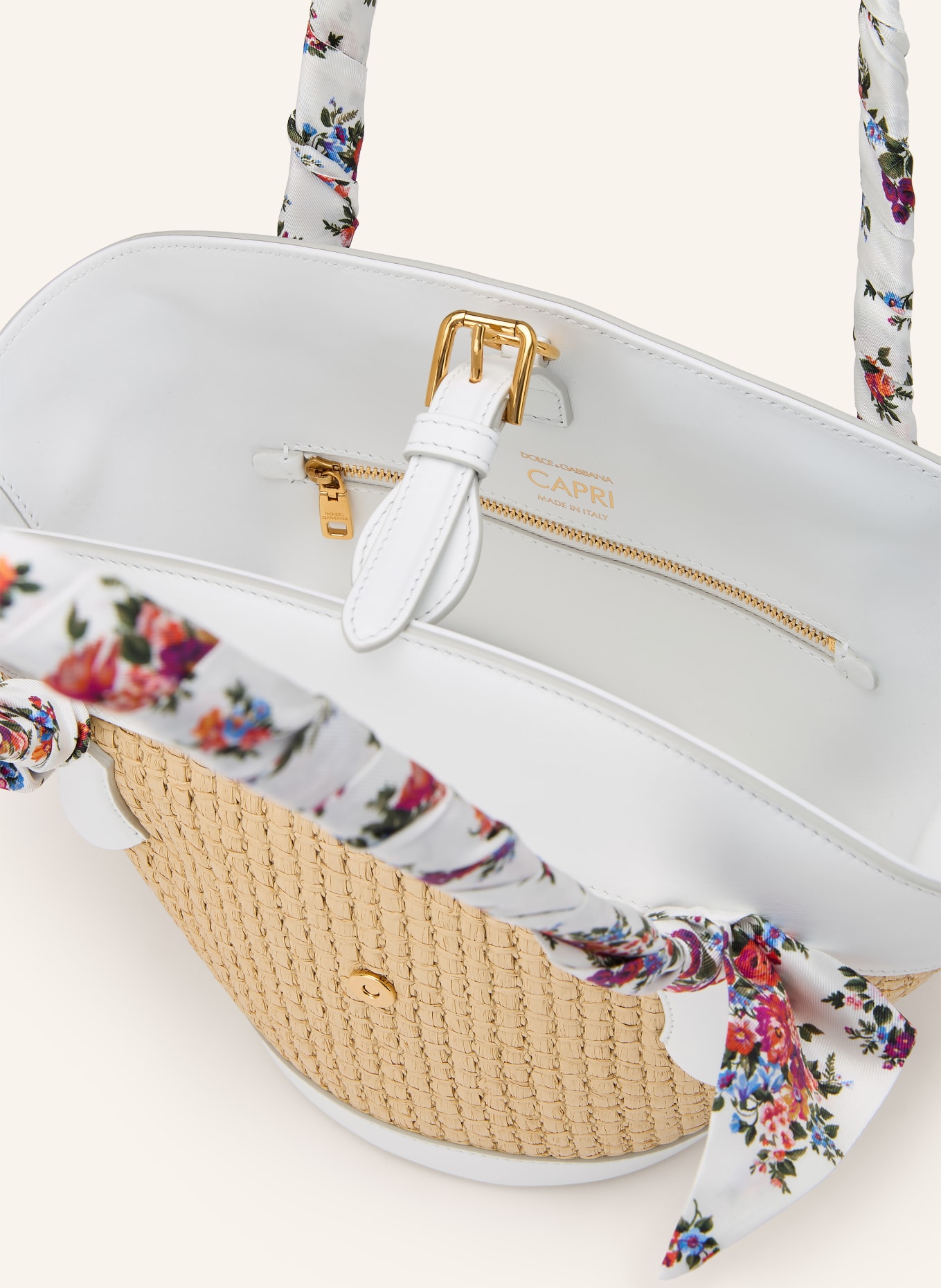 DOLCE & GABBANA Sac cabas CAPRI: CHAMEAU / OR / CRÈME