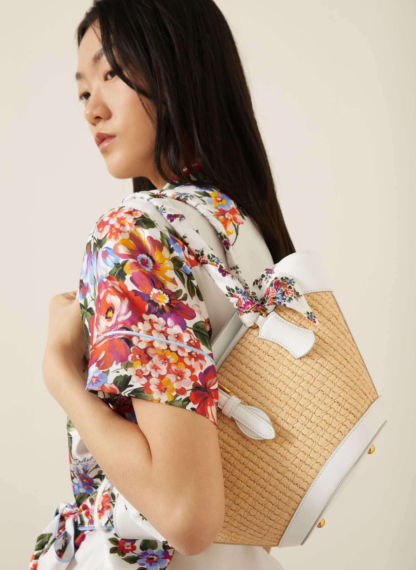 DOLCE & GABBANA Shopper CAPRI: CAMEL / GOLD / CREME