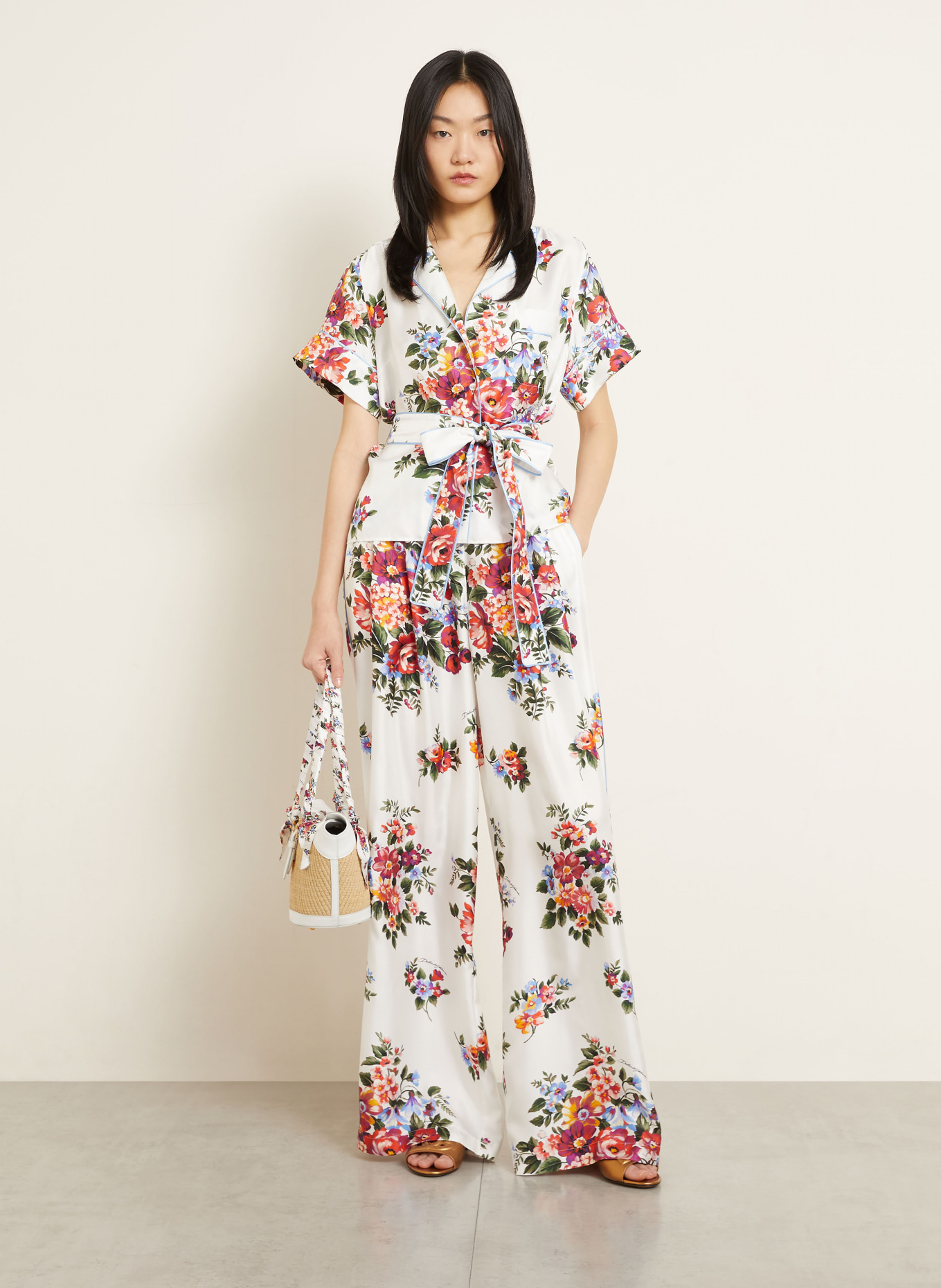 DOLCE & GABBANA Shopper CAPRI: CAMEL / GOLD / CREME