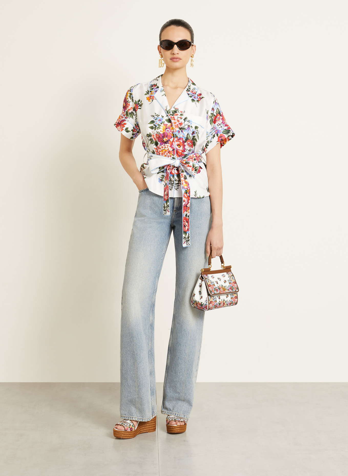 DOLCE & GABBANA Handtas SICILY MEDIUM: CRÈME / GOUD / BRUIN