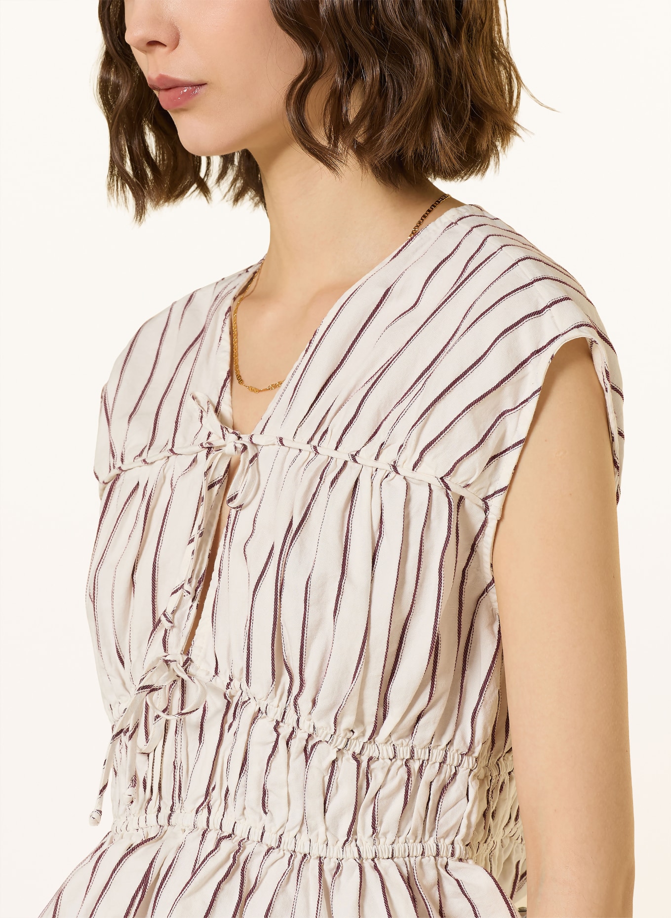 MRS & HUGS chemisier: BLANC / MARRON