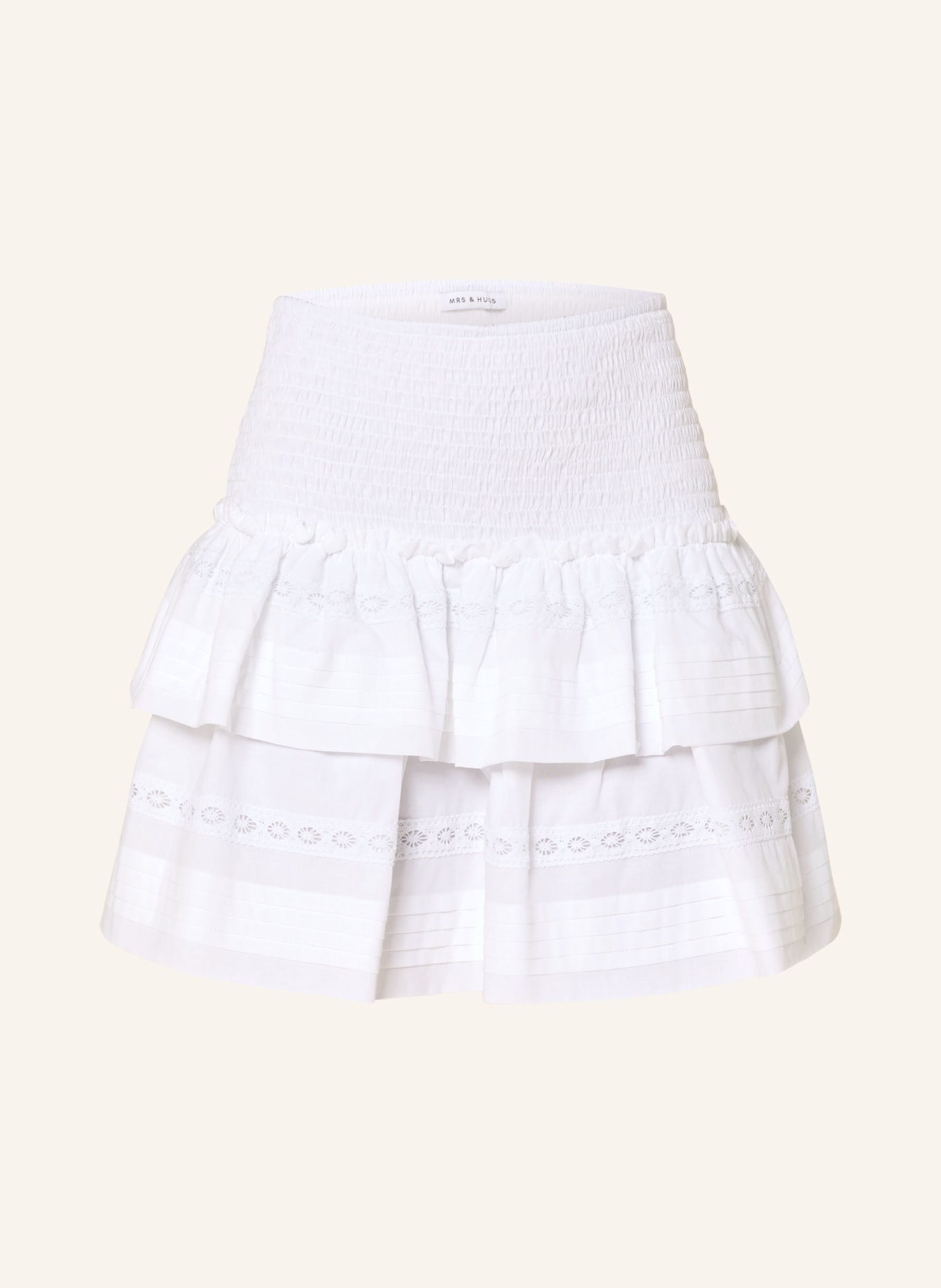 MRS & HUGS Jupe à dentelle et volants: BLANC
