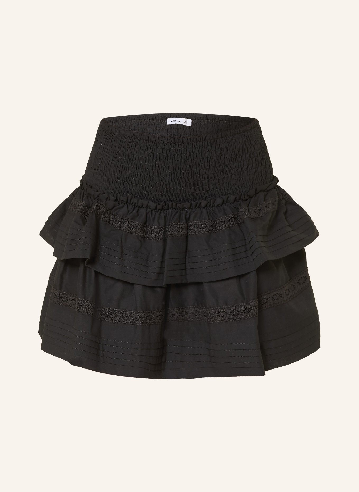 MRS & HUGS Jupe à dentelle et volants: NOIR