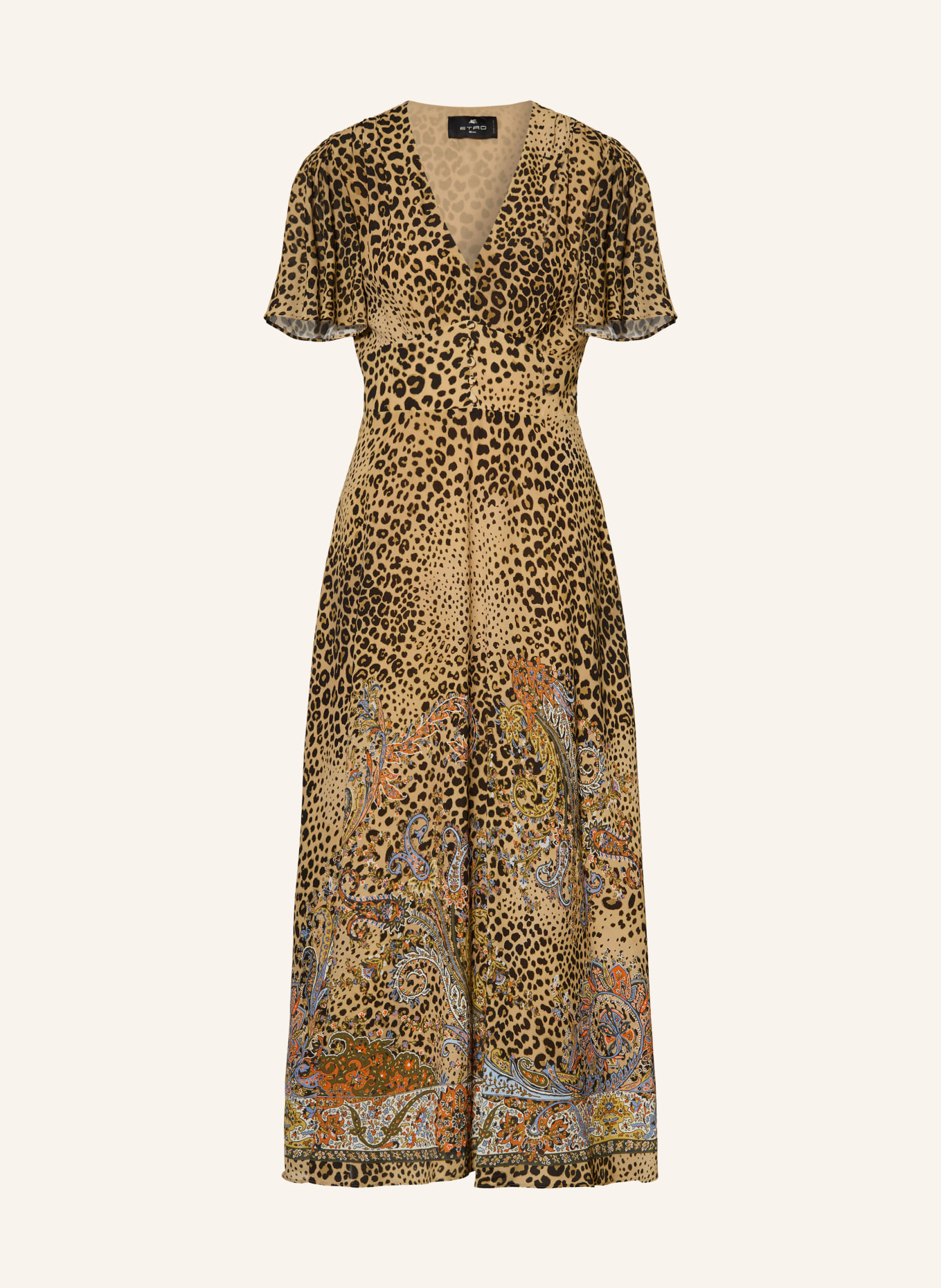 ETRO dress: CAMEL / DARK BROWN
