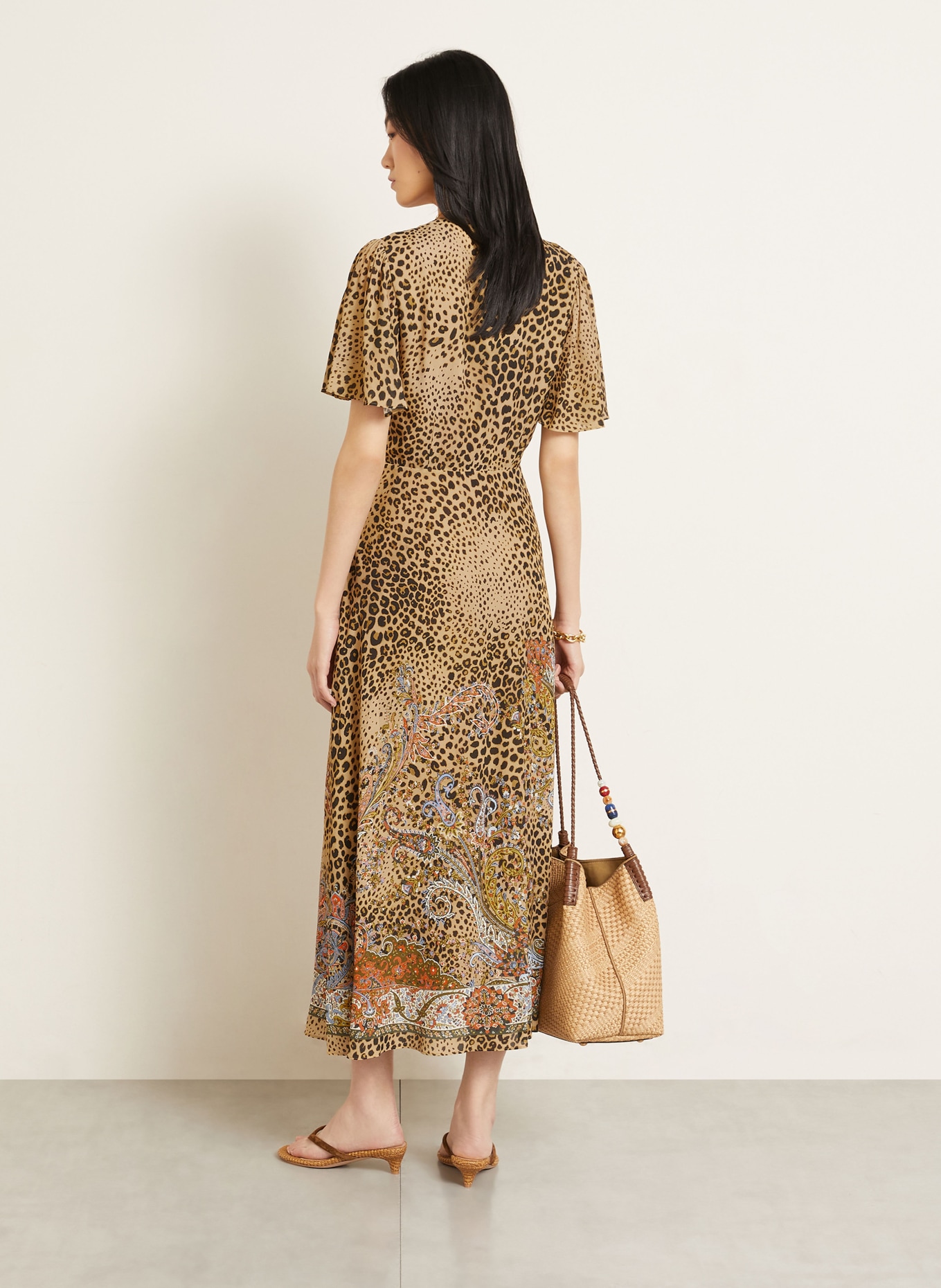 ETRO dress: CAMEL / DARK BROWN