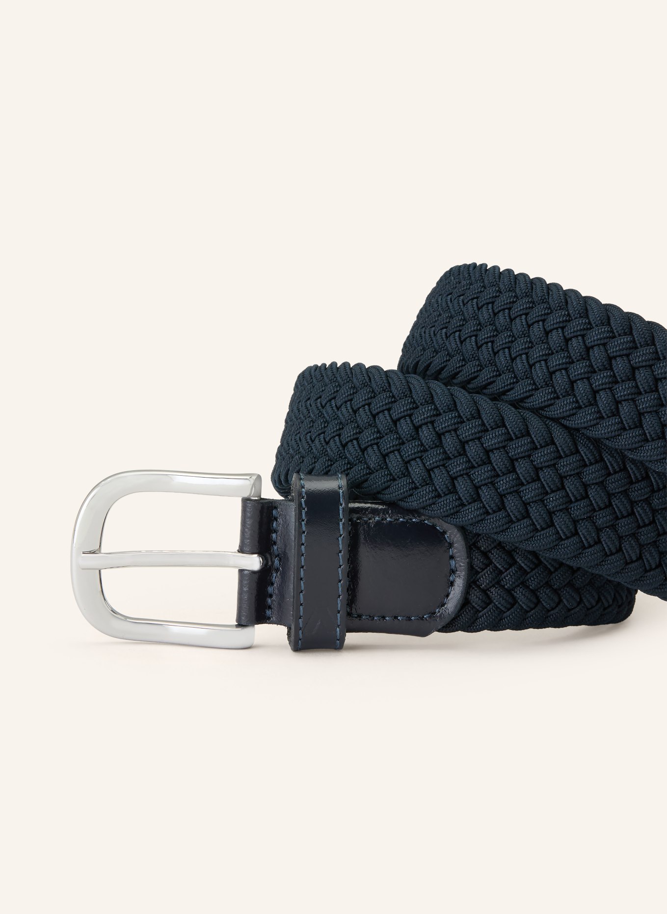 ALBERTO gevlochten riem: DONKERBLAUW / ZILVER