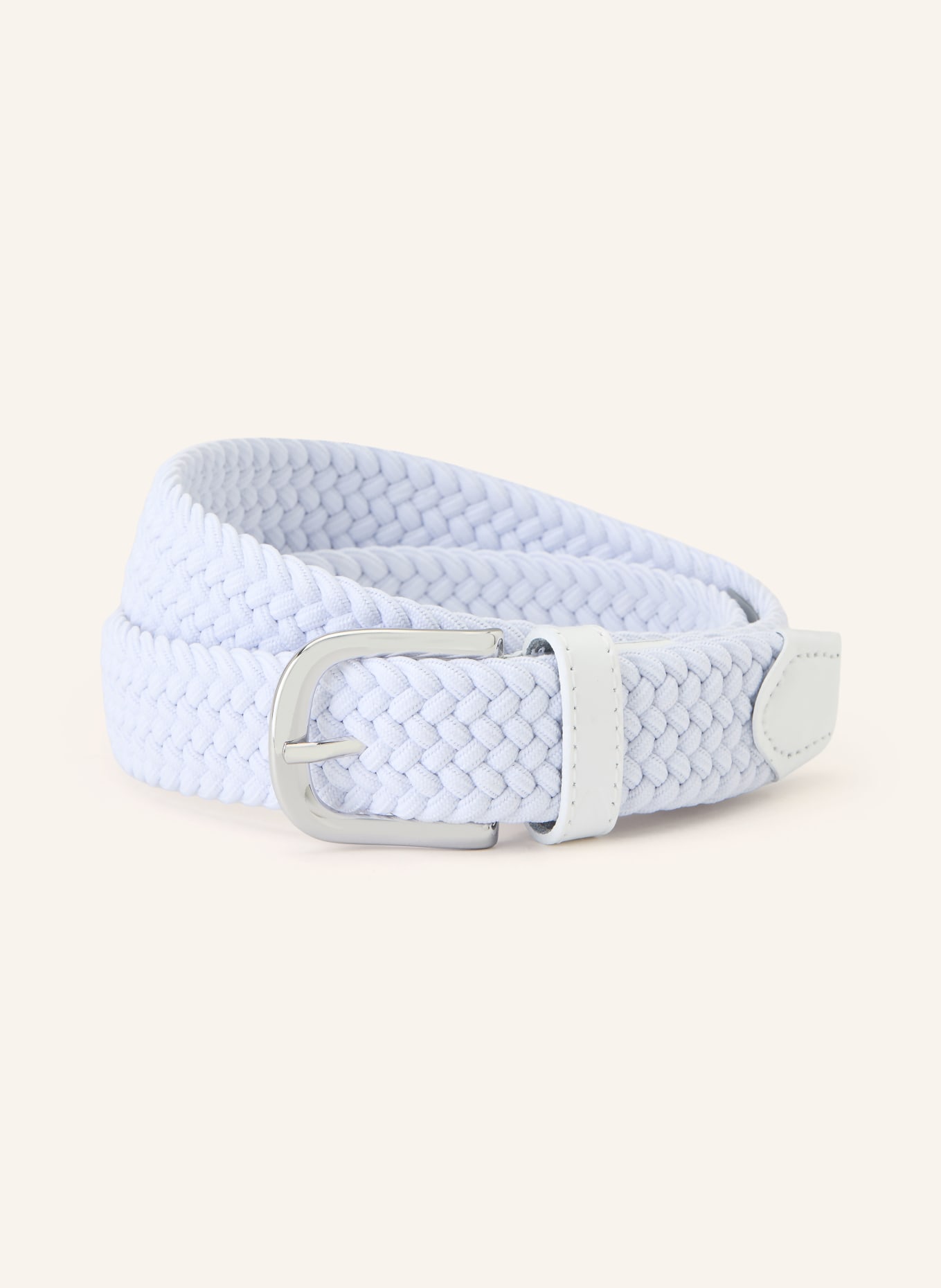 ALBERTO braided belt: WHITE / SILVER