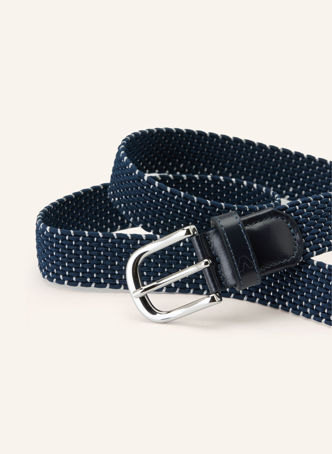 ALBERTO Braided belt with glitter thread: DARK BLUE / SILVER