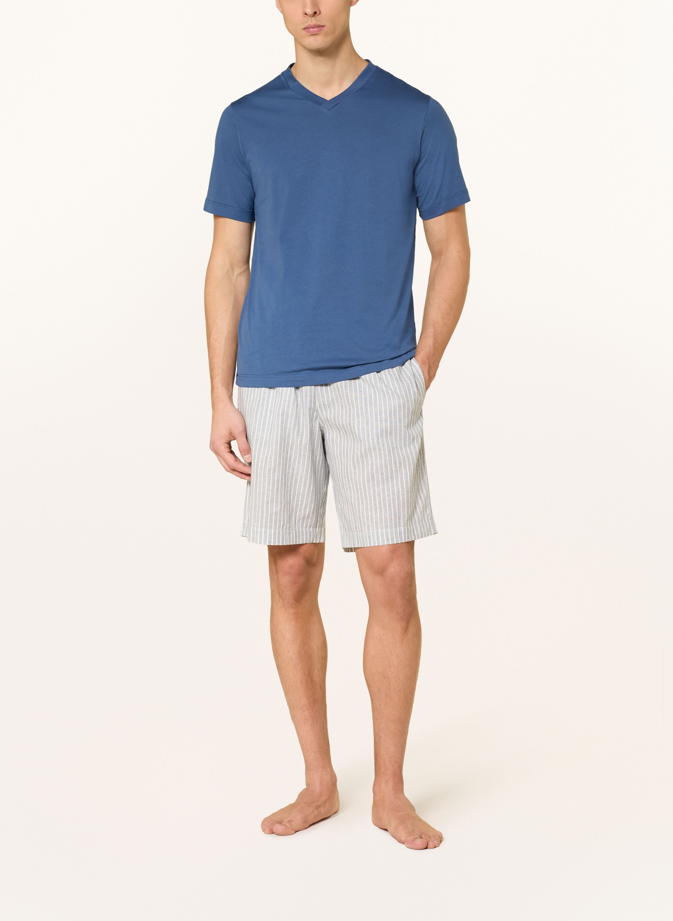 SCHIESSER Chemise de nuit MIX+RELAX: BLEU