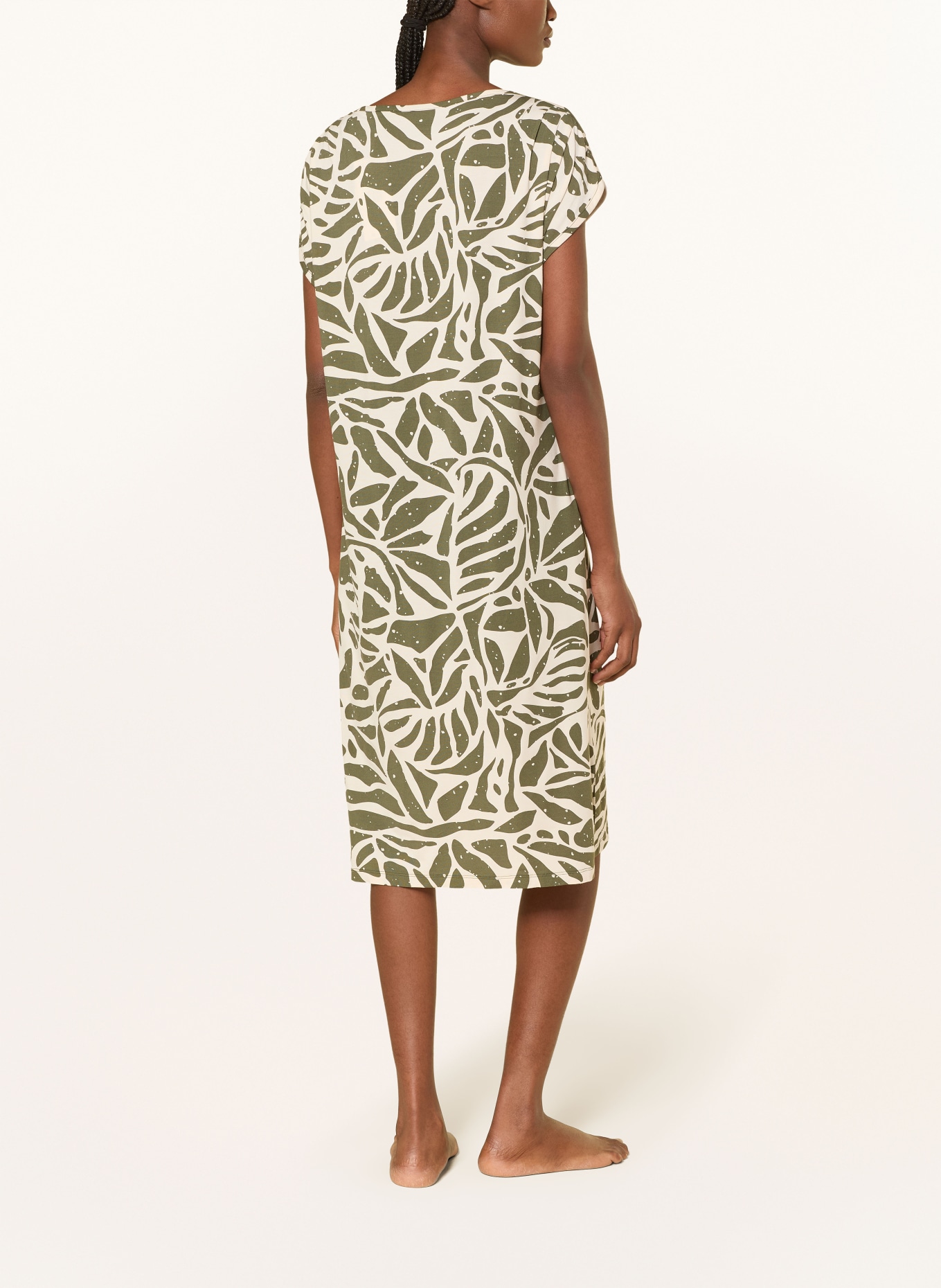 SCHIESSER Nachtjapon SELECTED PREMIUM: OLIJF / CRÈME