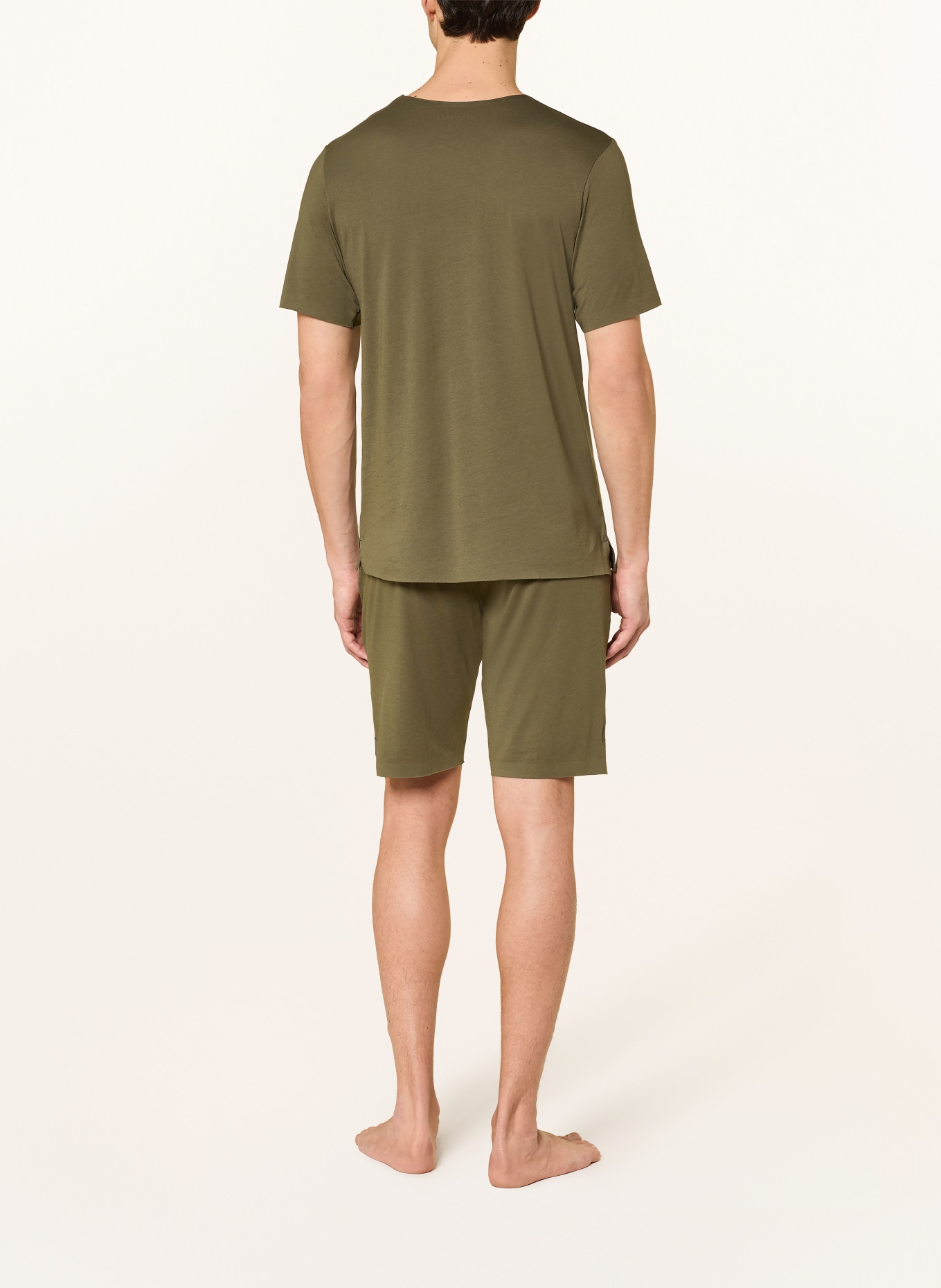 SCHIESSER Shorty-Schlafanzug MODERN BONDED: OLIV