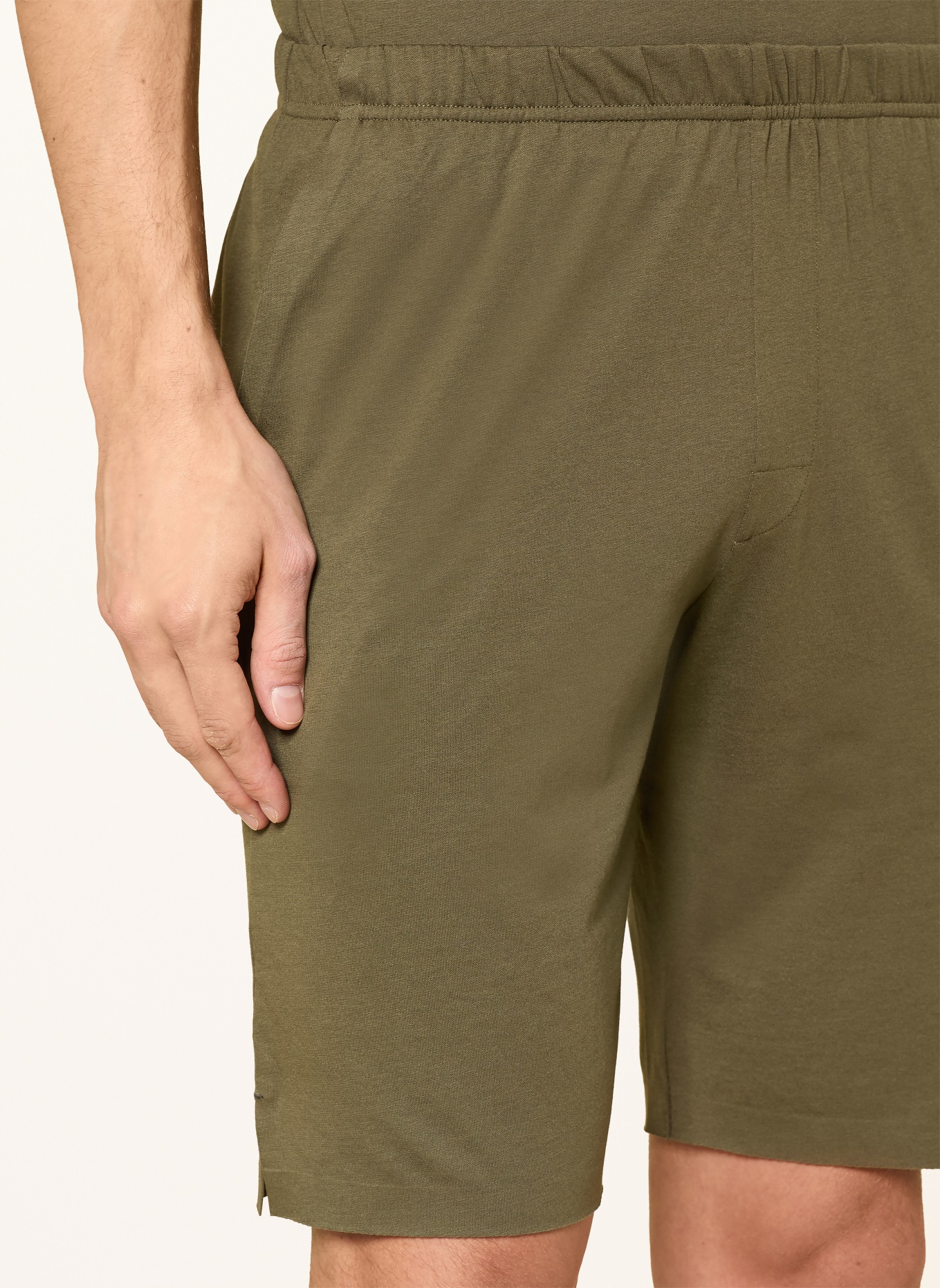 SCHIESSER Shorty-Schlafanzug MODERN BONDED: OLIV