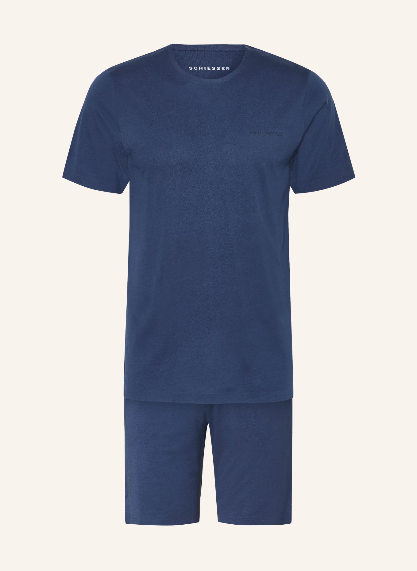 SCHIESSER Shorty-Schlafanzug MODERN BONDED: BLAU