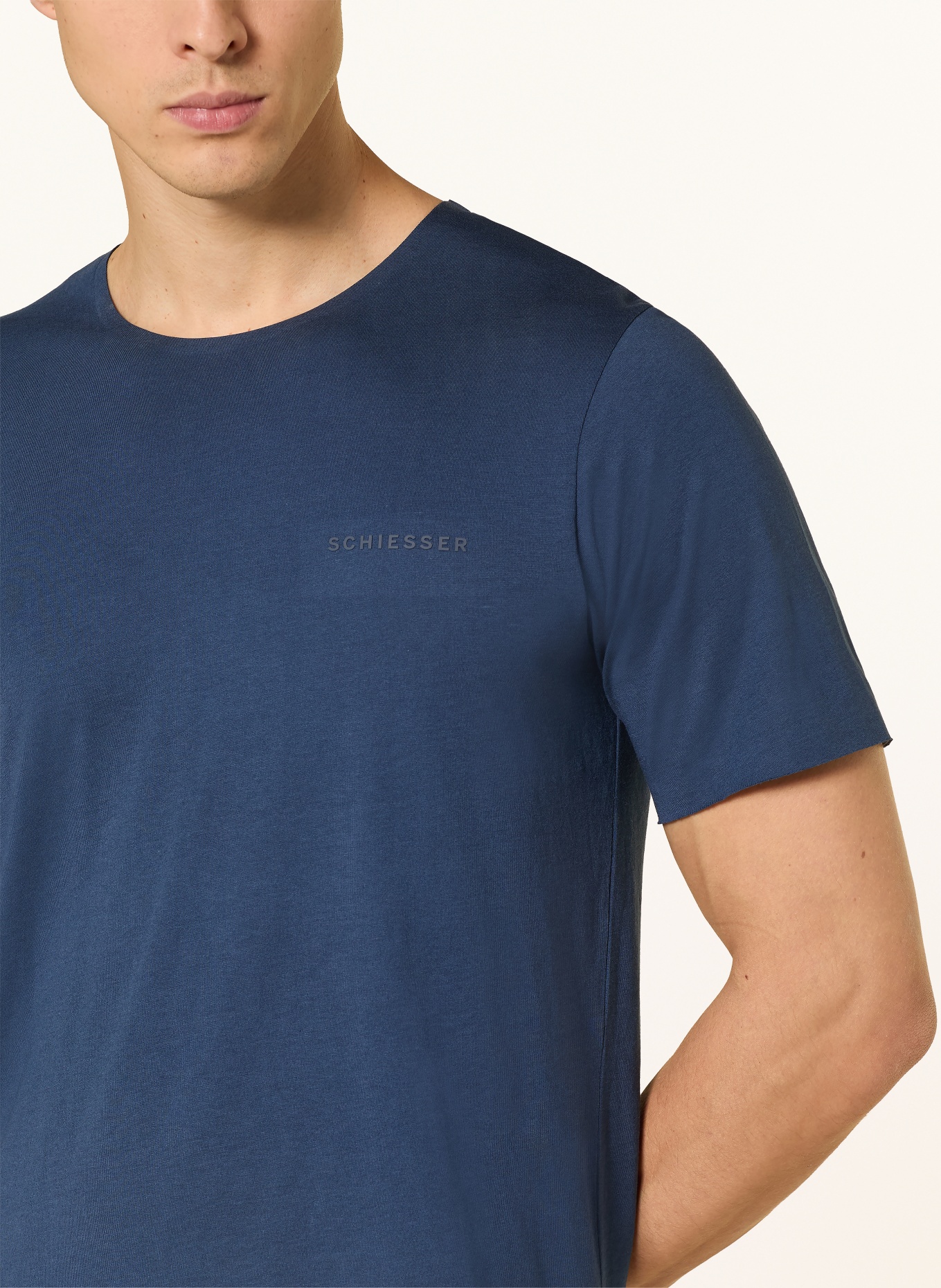 SCHIESSER Shorty-Schlafanzug MODERN BONDED: BLAU