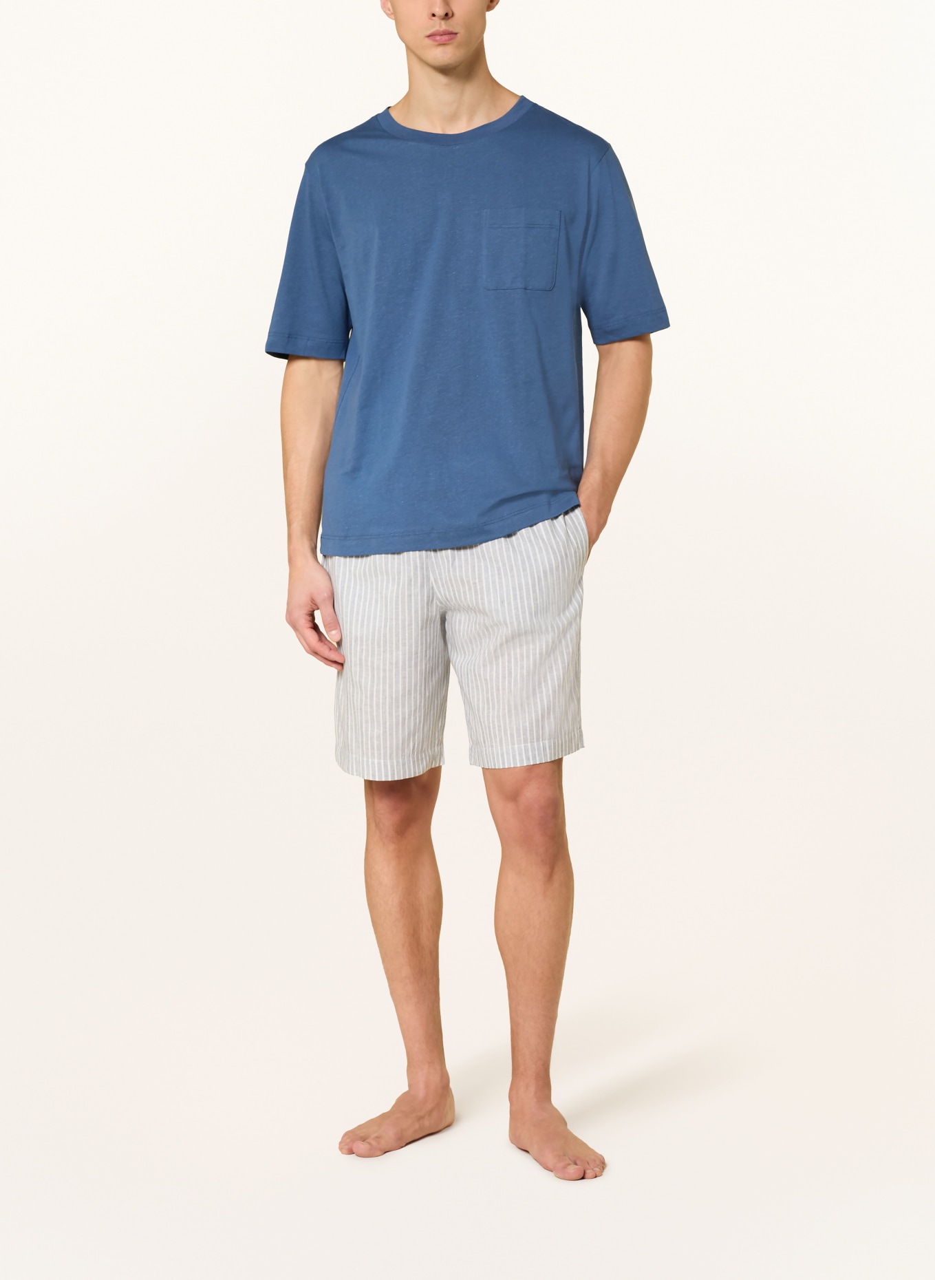 SCHIESSER Chemise de nuit MIX+RELAX: BLEU