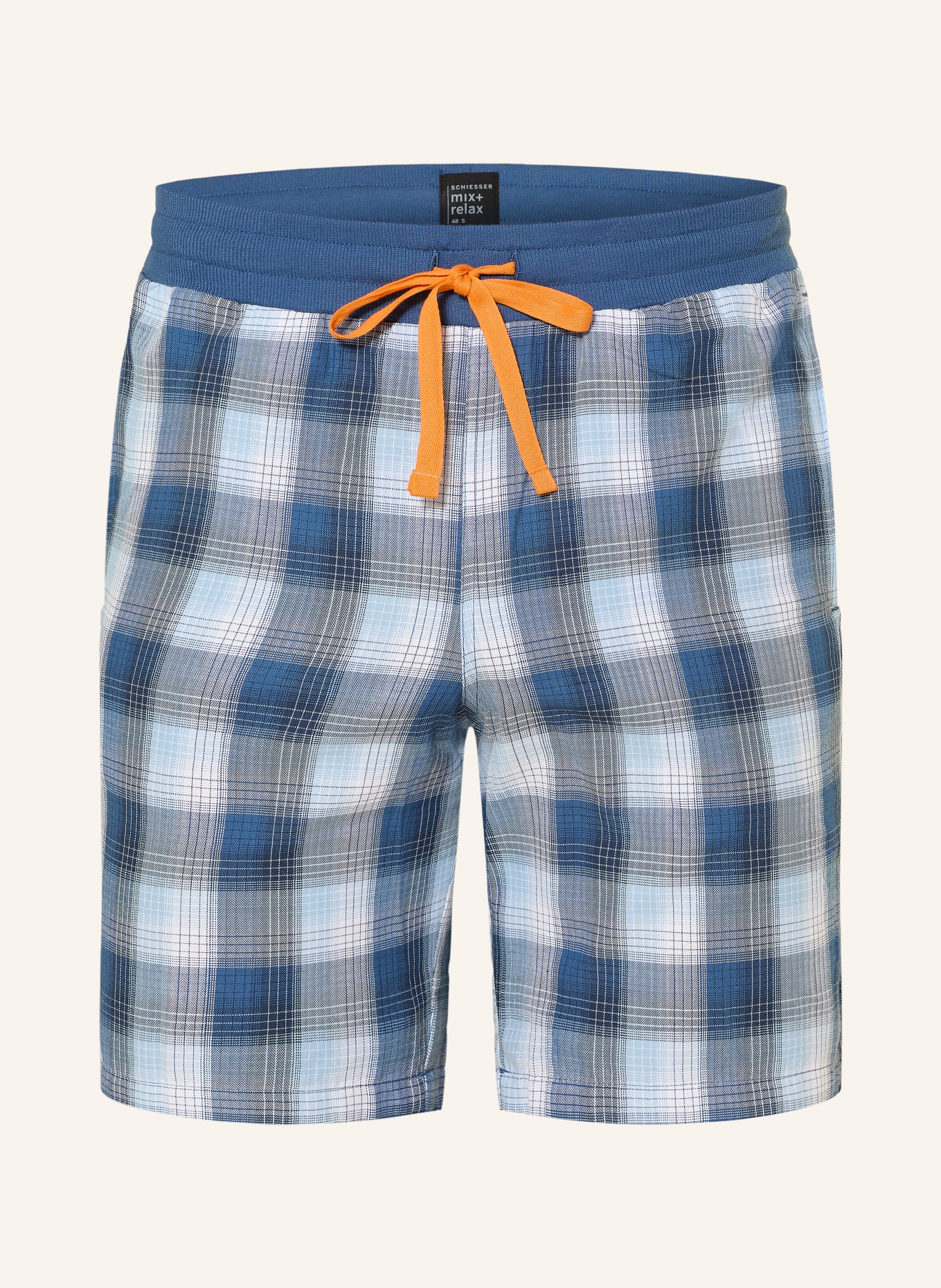 SCHIESSER Schlafshorts MIX+RELAX: BLAU / ORANGE / WEISS