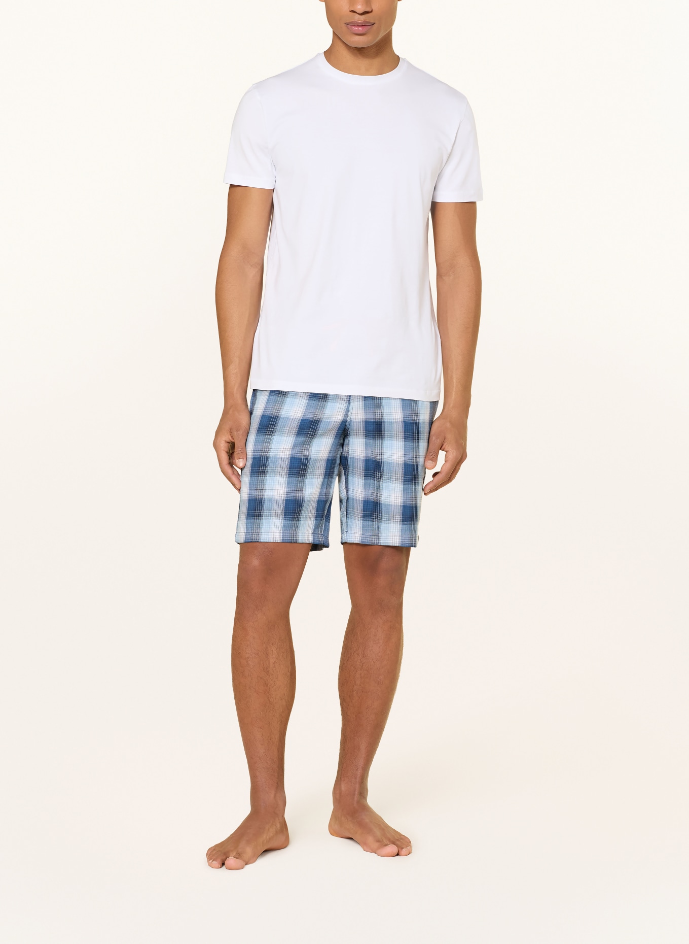 SCHIESSER Schlafshorts MIX+RELAX: BLAU / ORANGE / WEISS