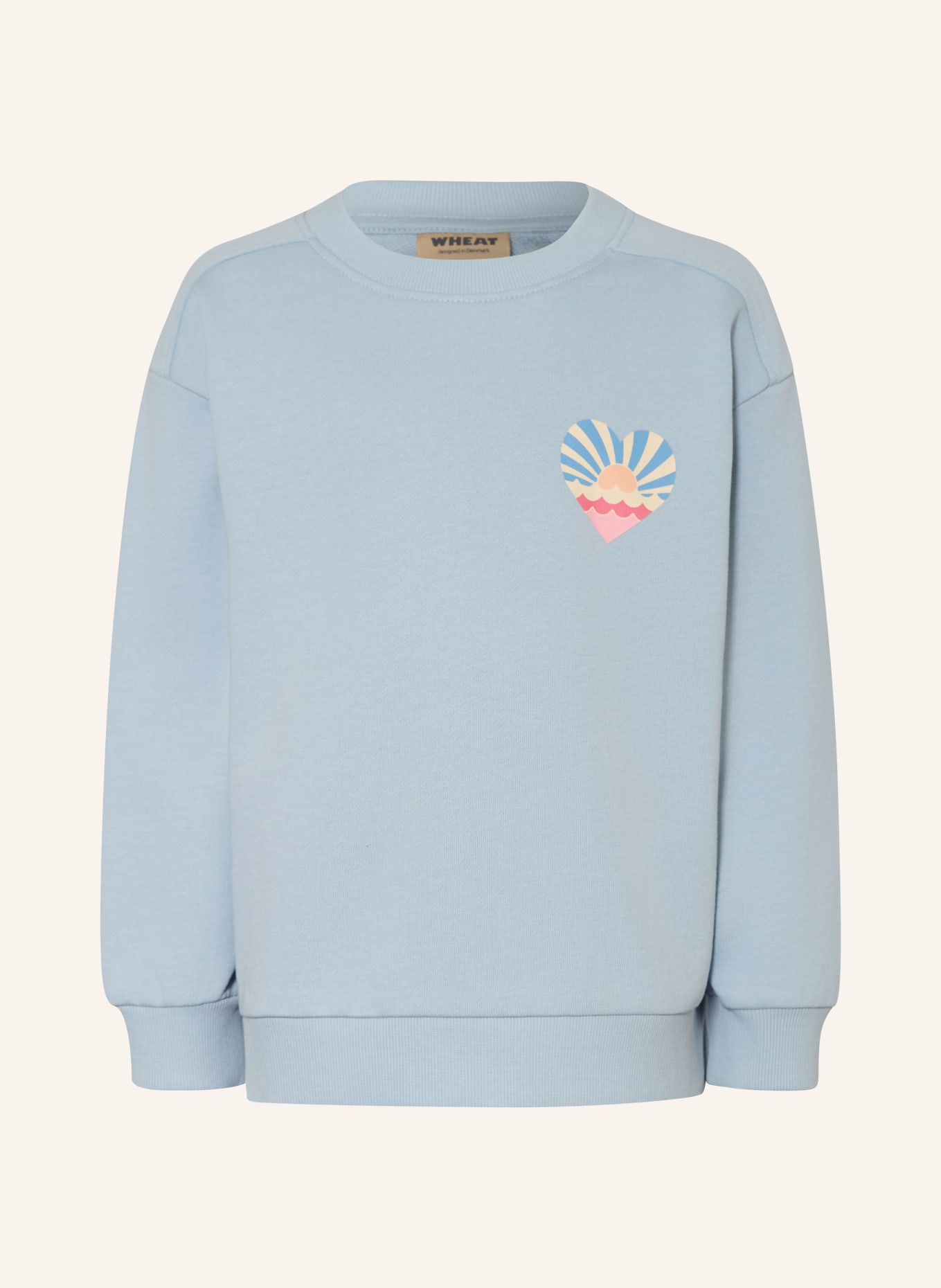 WHEAT Sweatshirt ELLIS: LICHTBLAUW / ROZE / CRÈME