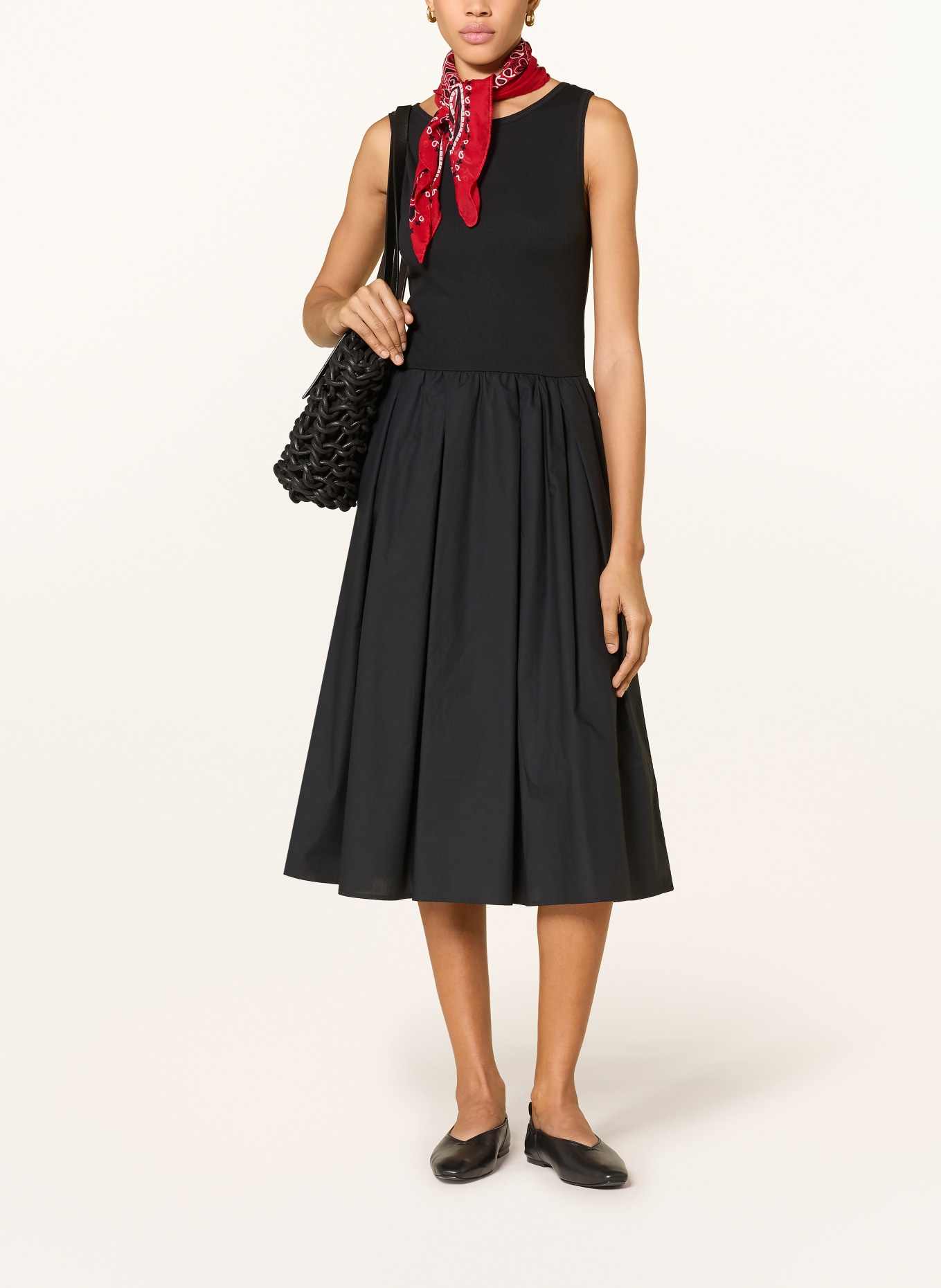 GANT Sukienka z mieszanki materiałów: CZARNY