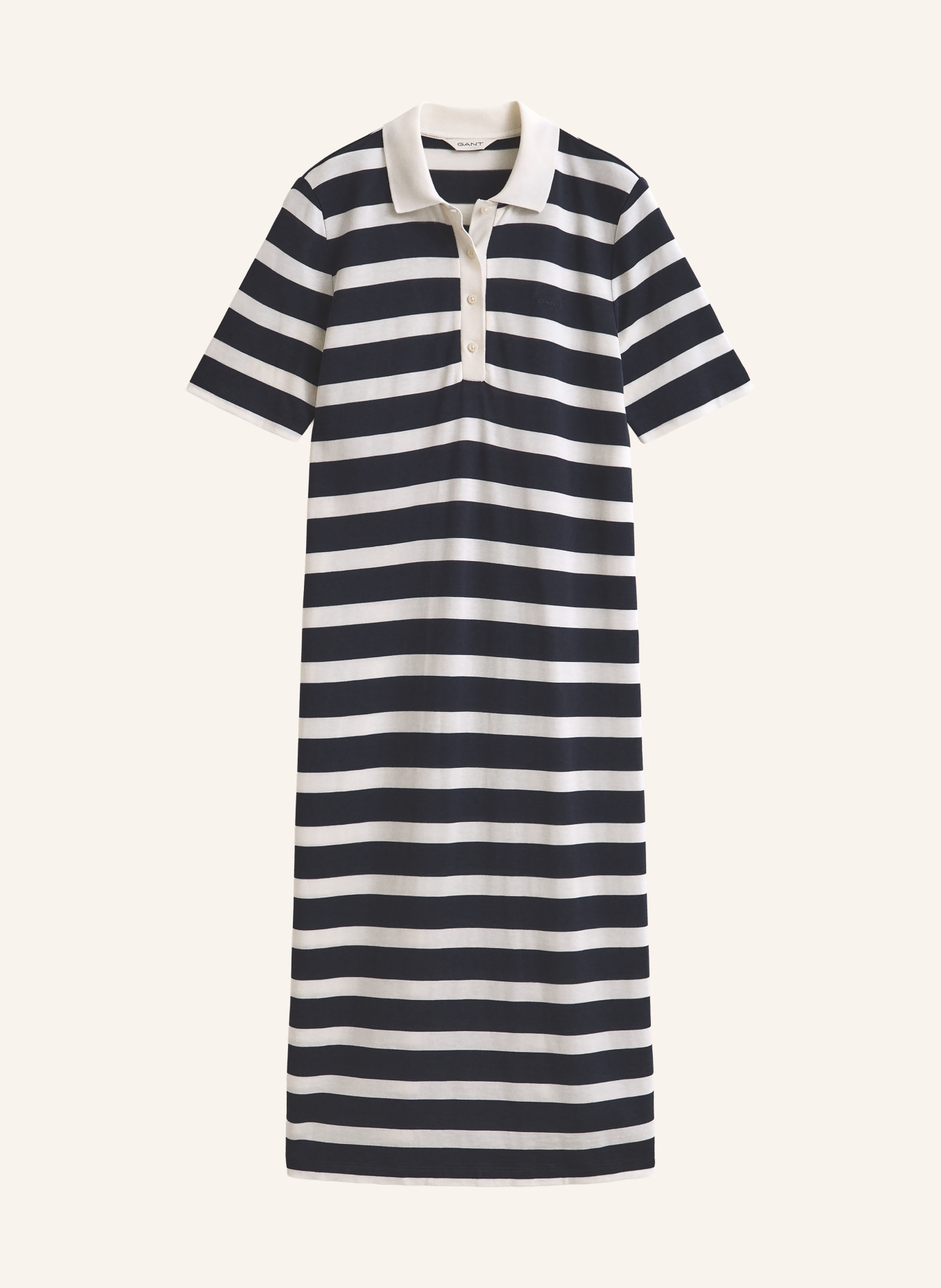 GANT Jersey-Polokleid: DUNKELBLAU / WEISS