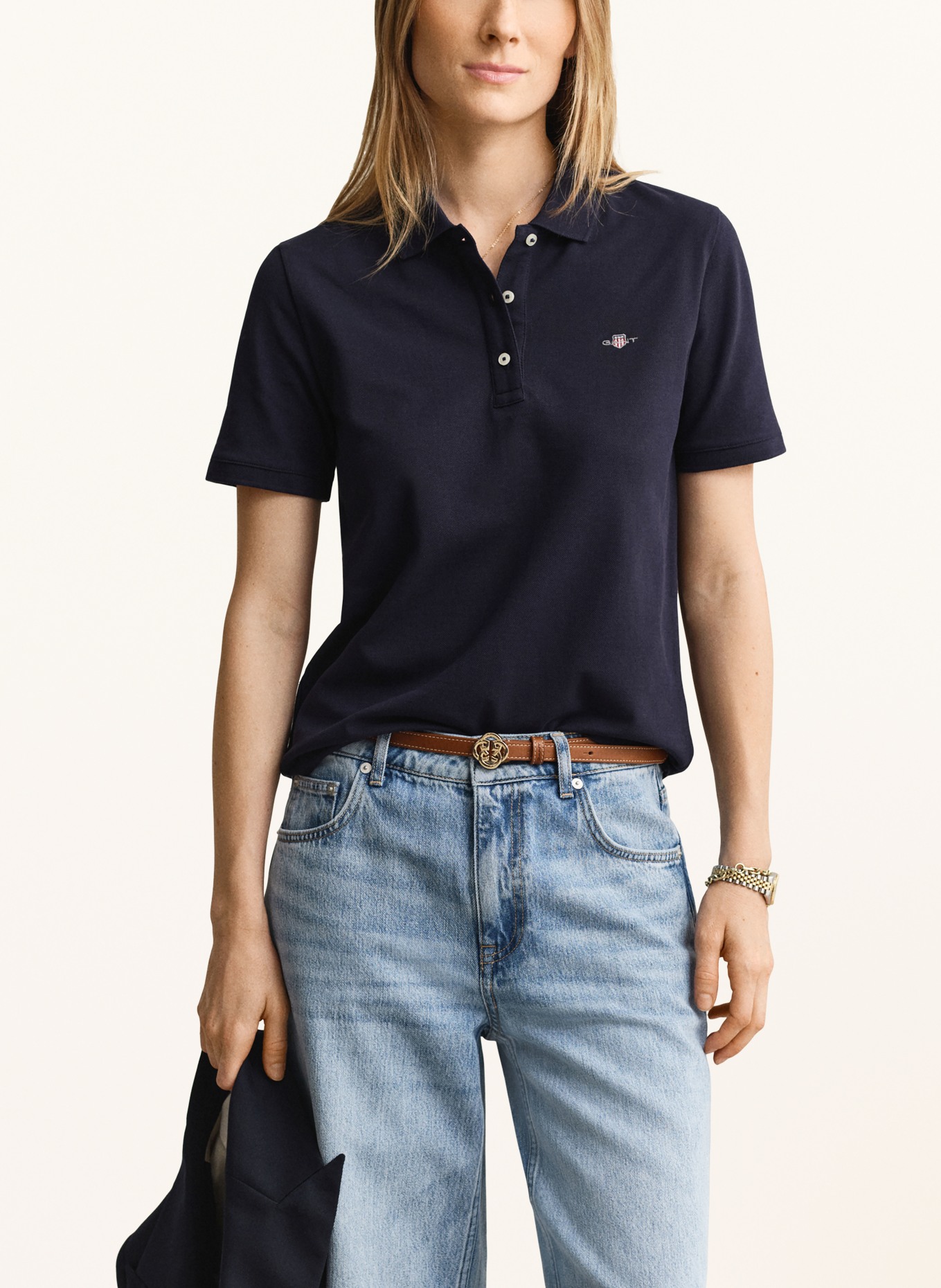GANT Polo piqué: BLEU FONCÉ