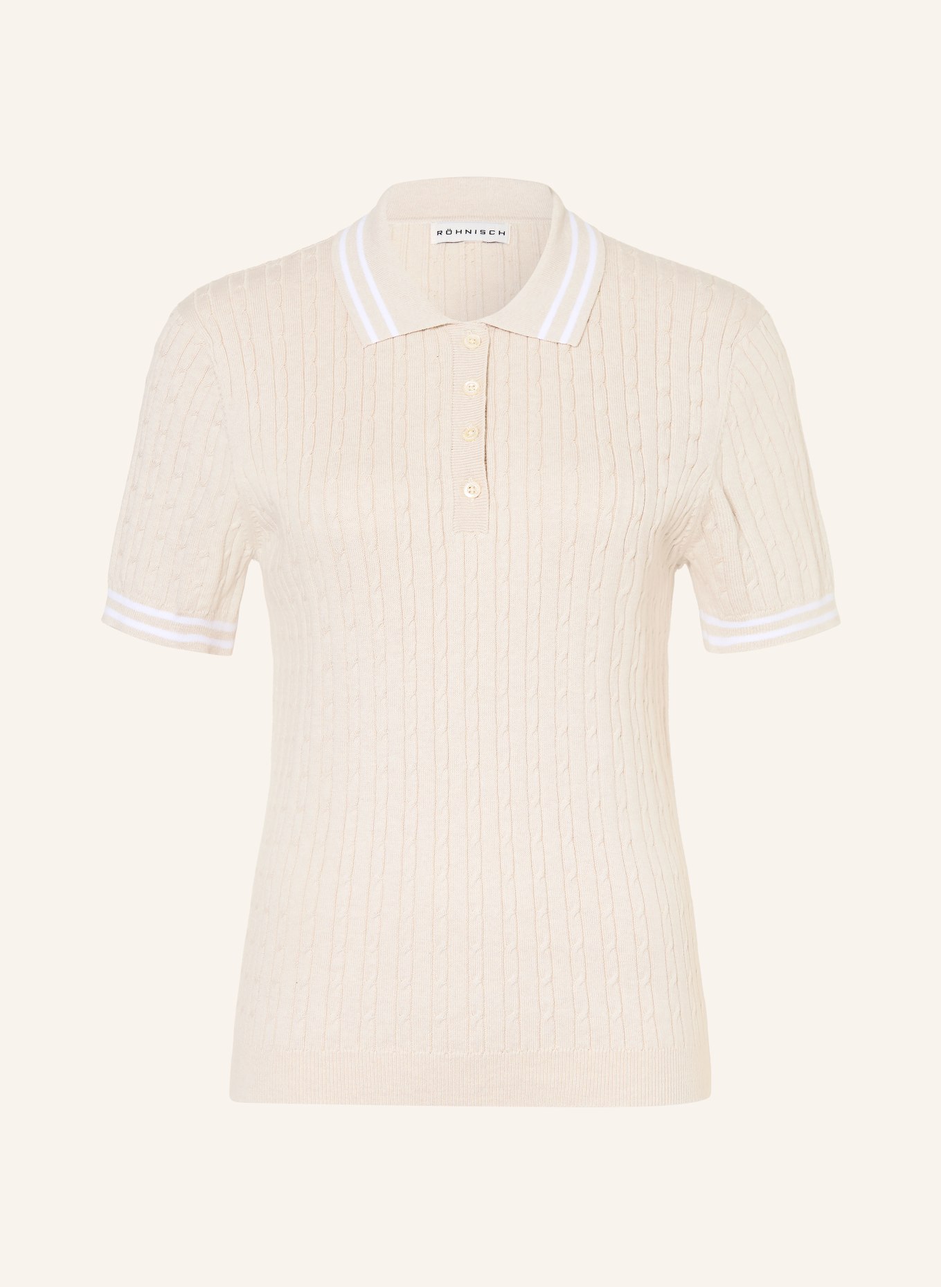 RÖHNISCH Strick-Poloshirt CLASSIC: BEIGE
