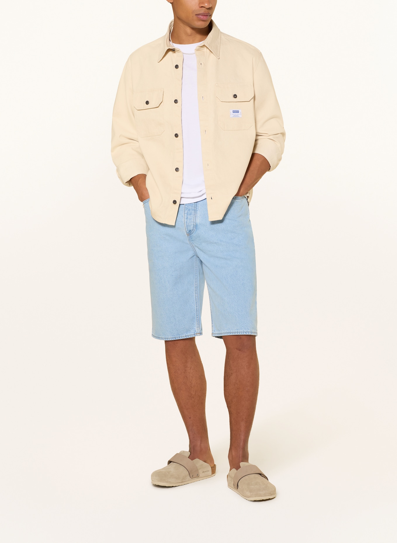 HUGO Jeansshort: 455 LIGHT/PASTEL BLUE