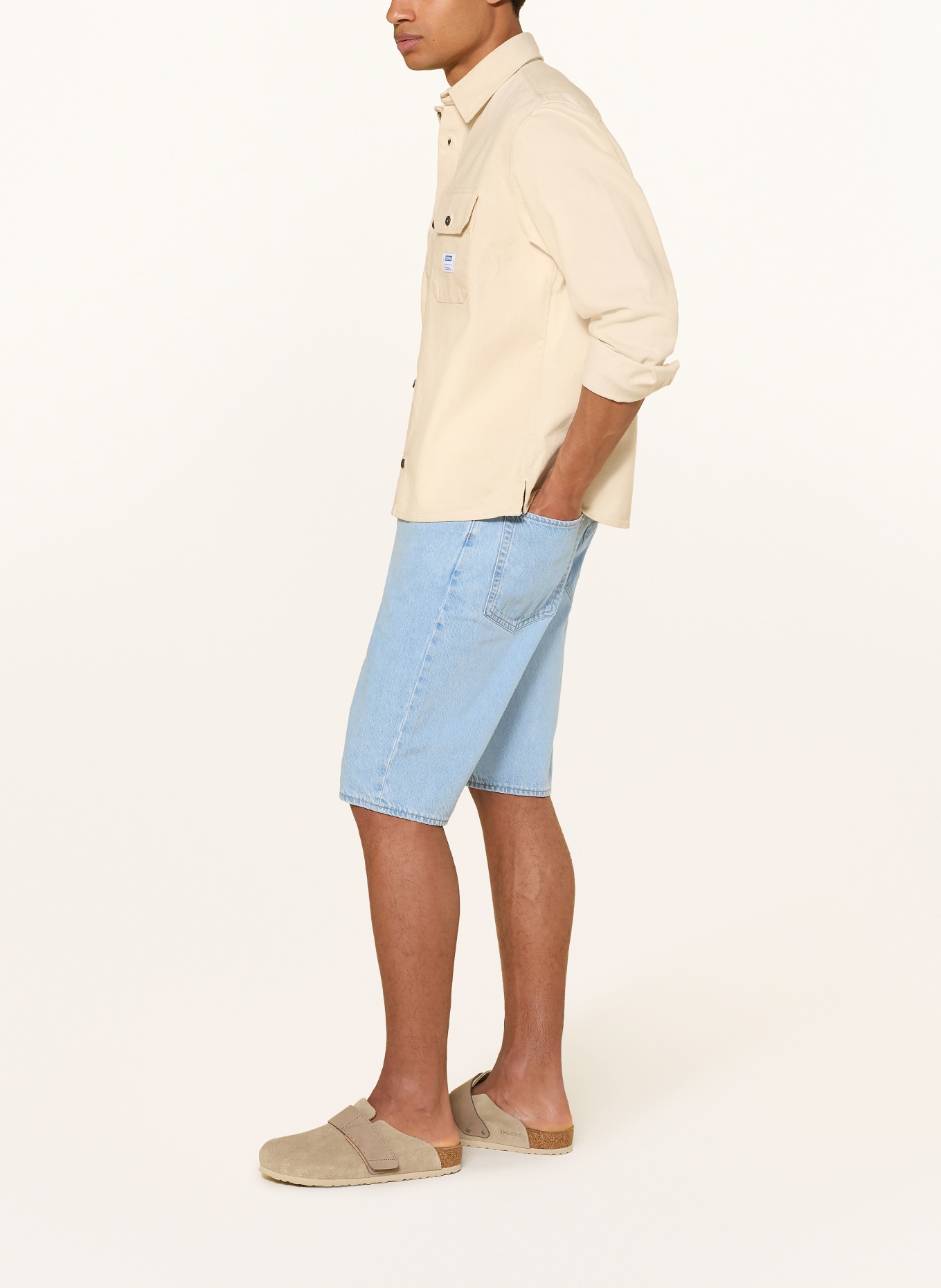HUGO Jeansshort: 455 LIGHT/PASTEL BLUE
