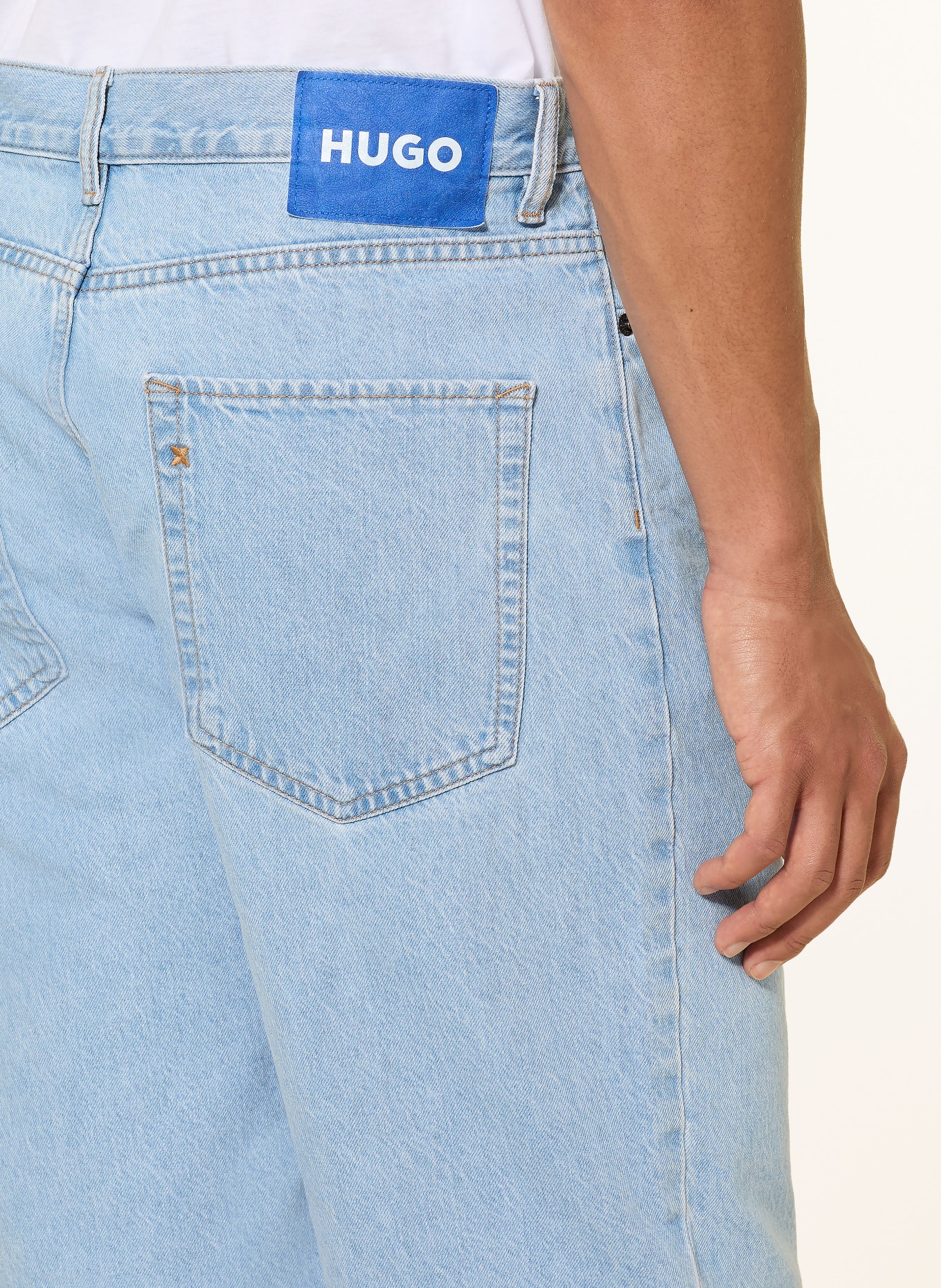 HUGO Jeansshort: 455 LIGHT/PASTEL BLUE