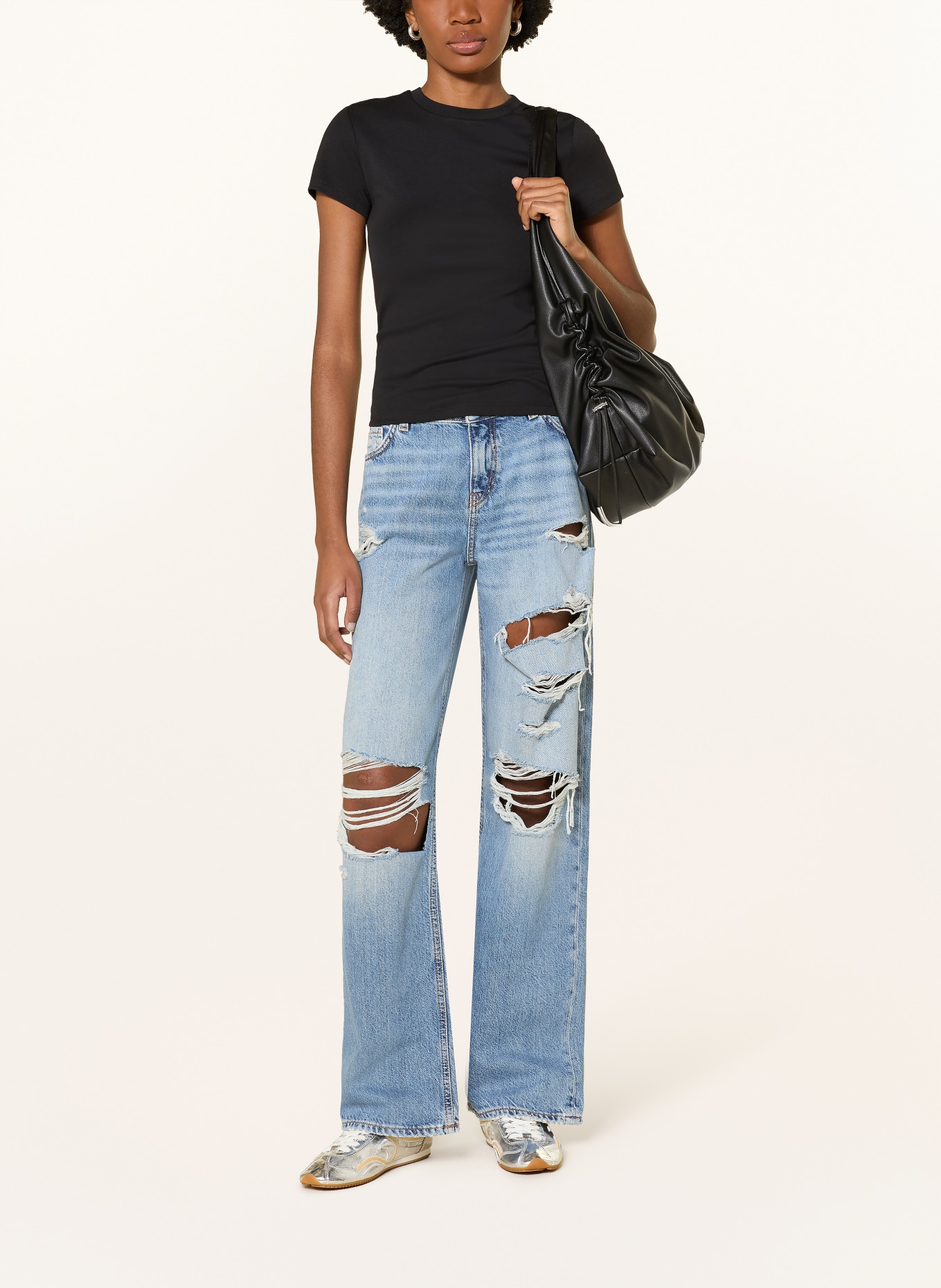 HUGO Wide Leg Jeans GAMALA: 438 BRIGHT BLUE