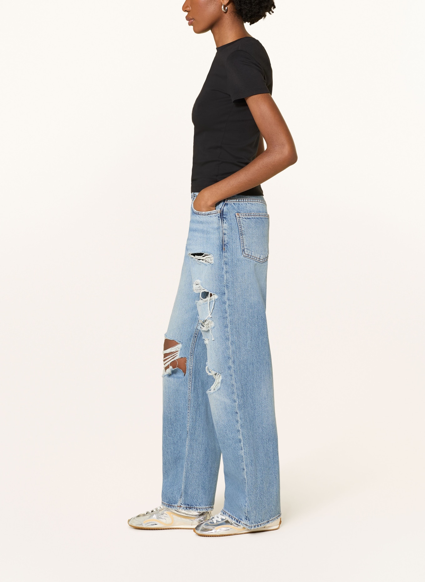 HUGO Wide Leg Jeans GAMALA: 438 BRIGHT BLUE