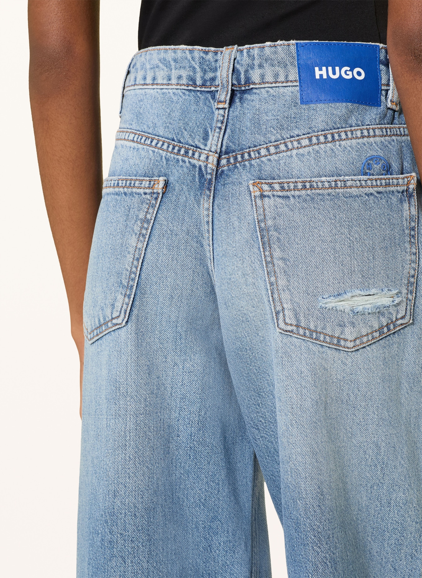 HUGO Wide Leg Jeans GAMALA: 438 BRIGHT BLUE